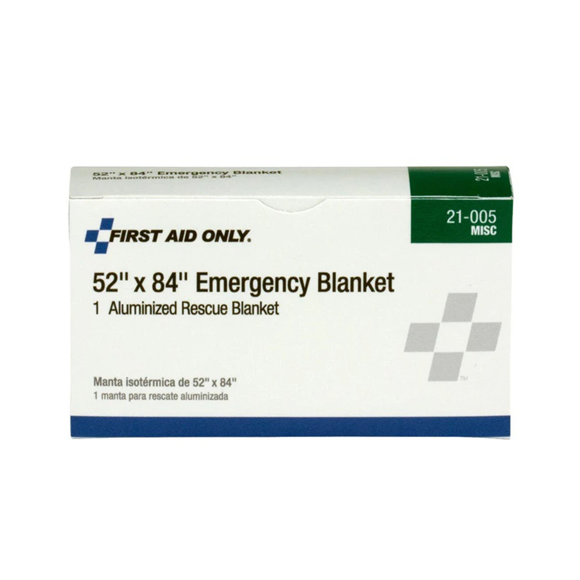 Acme United - 21-005-002 Emergency Blanket First Aid Only® 52 X 84 Inch Mylar / Aluminum Silver