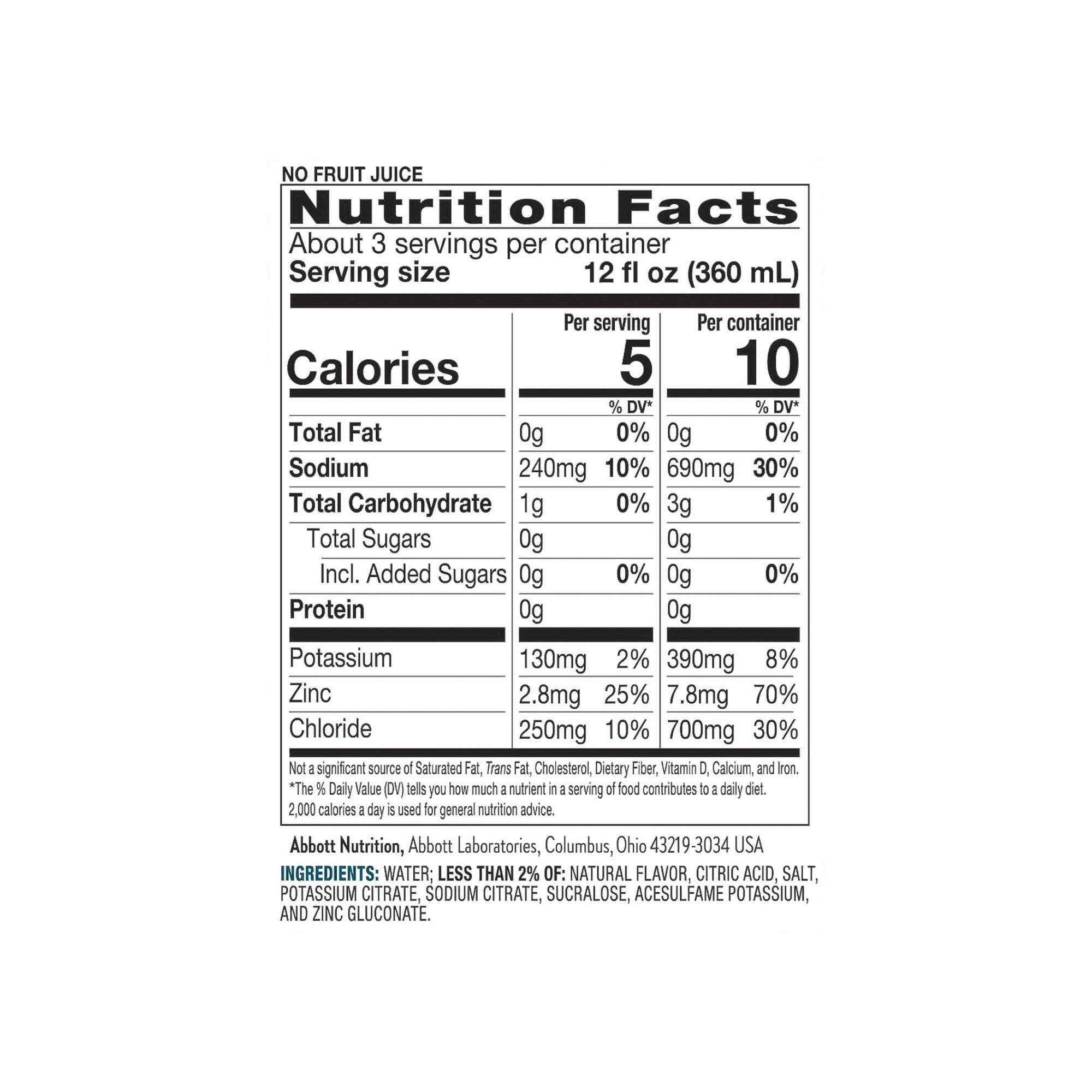 Abbott Nutrition 67966 - Pedialyte® Zero Sugar Electrolyte Water Drink, Berry Frost, 1 liter bottle - 1/Each, 4/Case