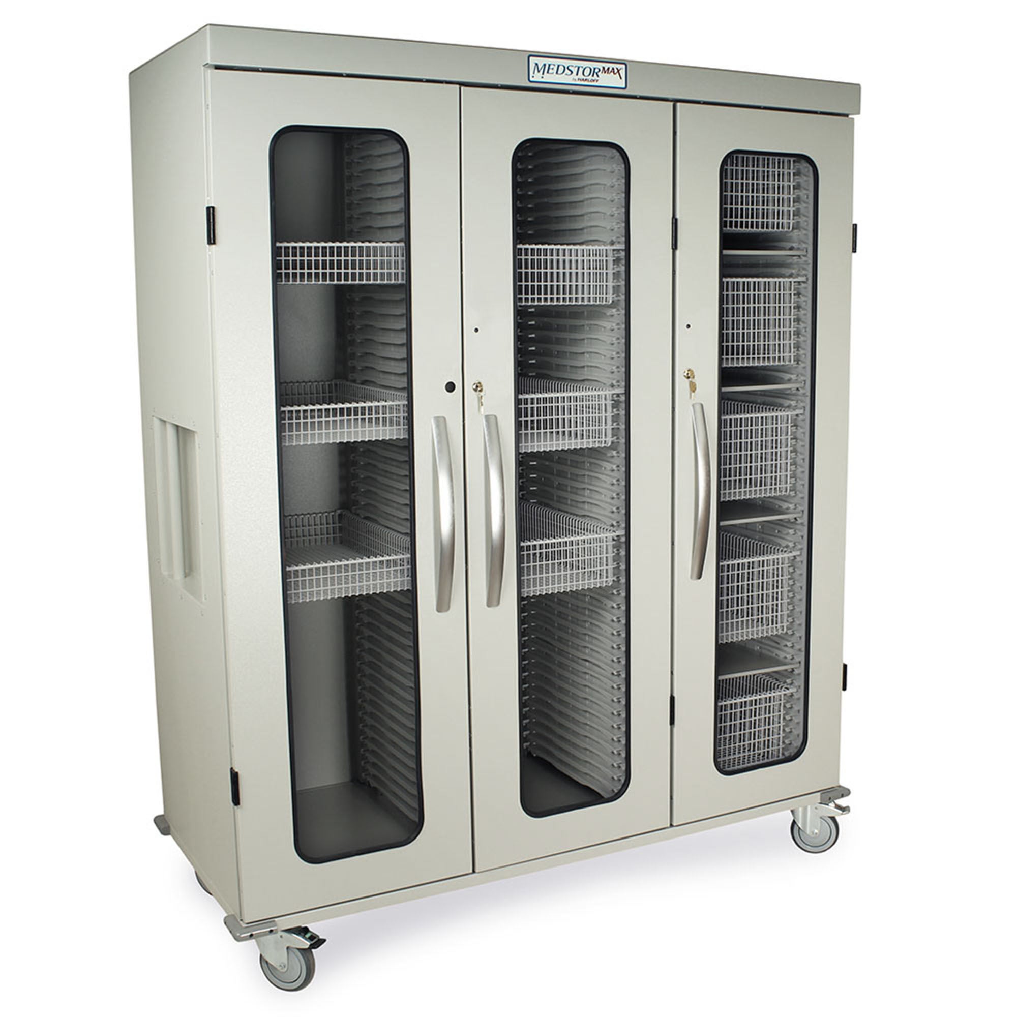 Harloff - MSPM83-00GK Medical Storage Cabinet Harloff Floor Standing Stainless Steel Without Drawers 2, 4 or 8 Shelves Keyed Lock