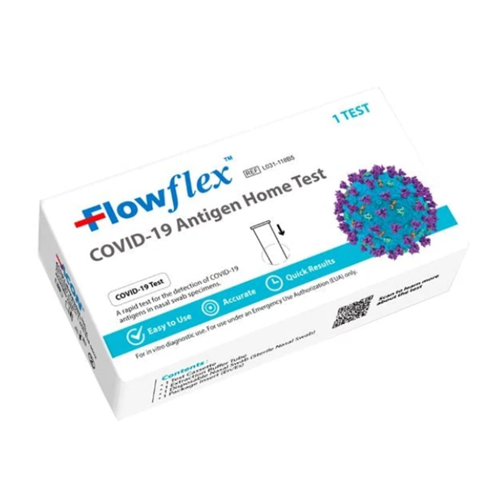 Acon Laboratories - L031-118B5-300 Respiratory Test Kit FlowFlex® COVID-19 Antigen OTC 300 Tests per Case / 1 Test per Box CLIA Waived