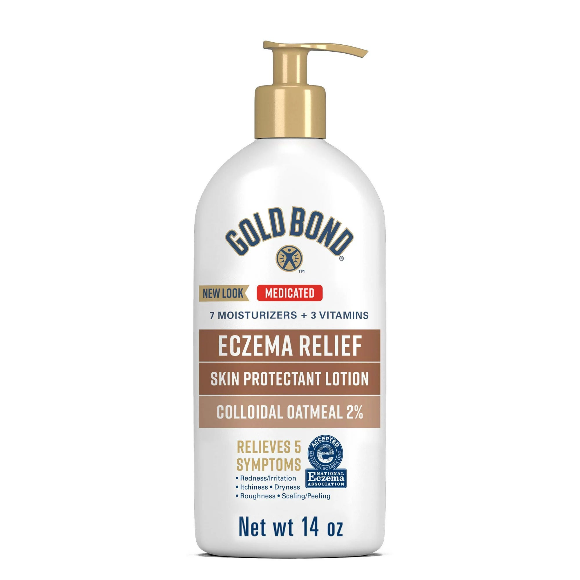 Sanofi - 04116706638 Hand and Body Moisturizer Gold Bond® Ultimate Eczema Relief 14 oz. Pump Bottle Unscented Lotion
