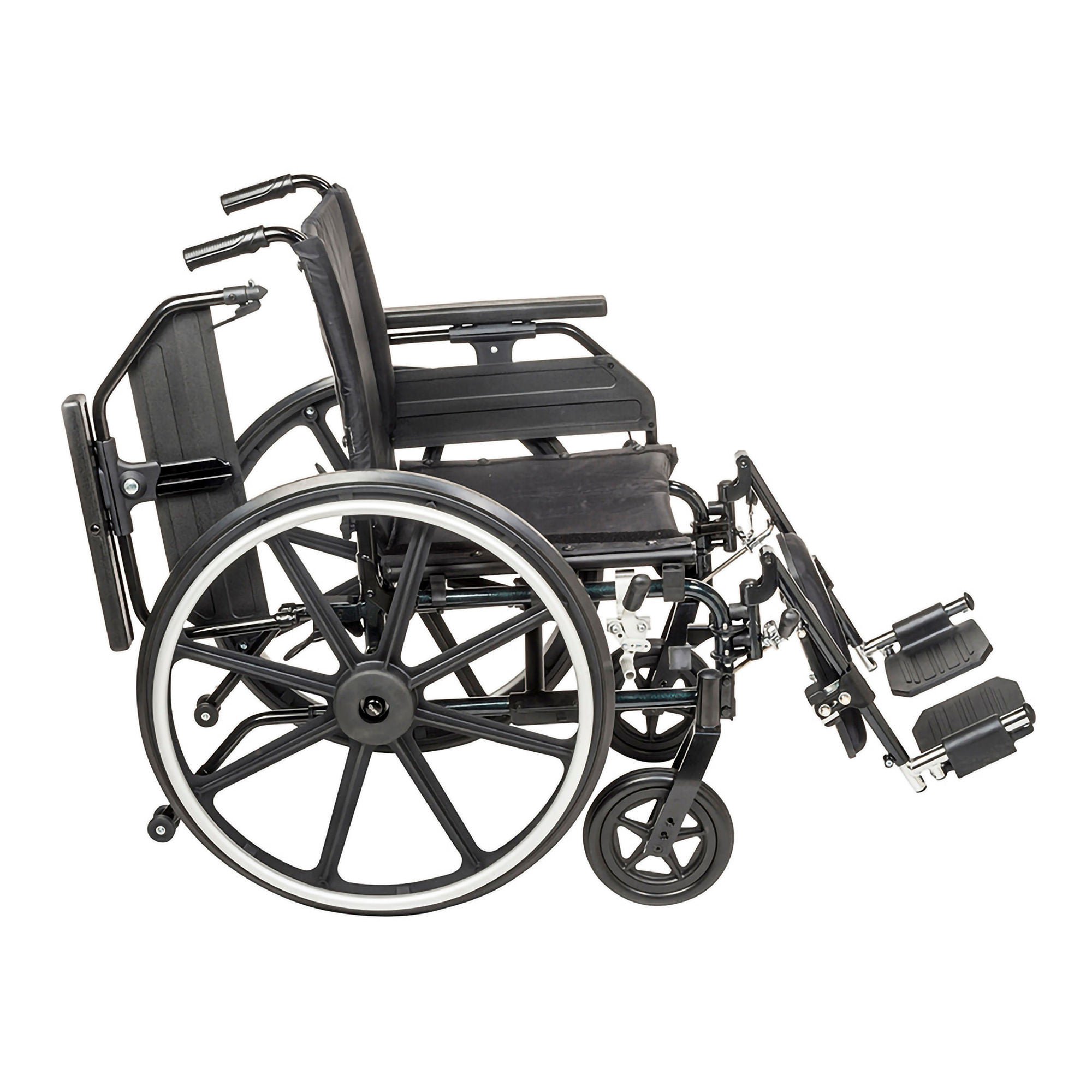 Drive DeVilbiss Healthcare - PLA420FBUARAD-SF Wheelchair drive™ Viper Plus GT Dual Axle Universal Arm Swing-Away Footrest Deep Green Upholstery 20 Inch Seat Width Adult 300 lbs. Weight Capacity