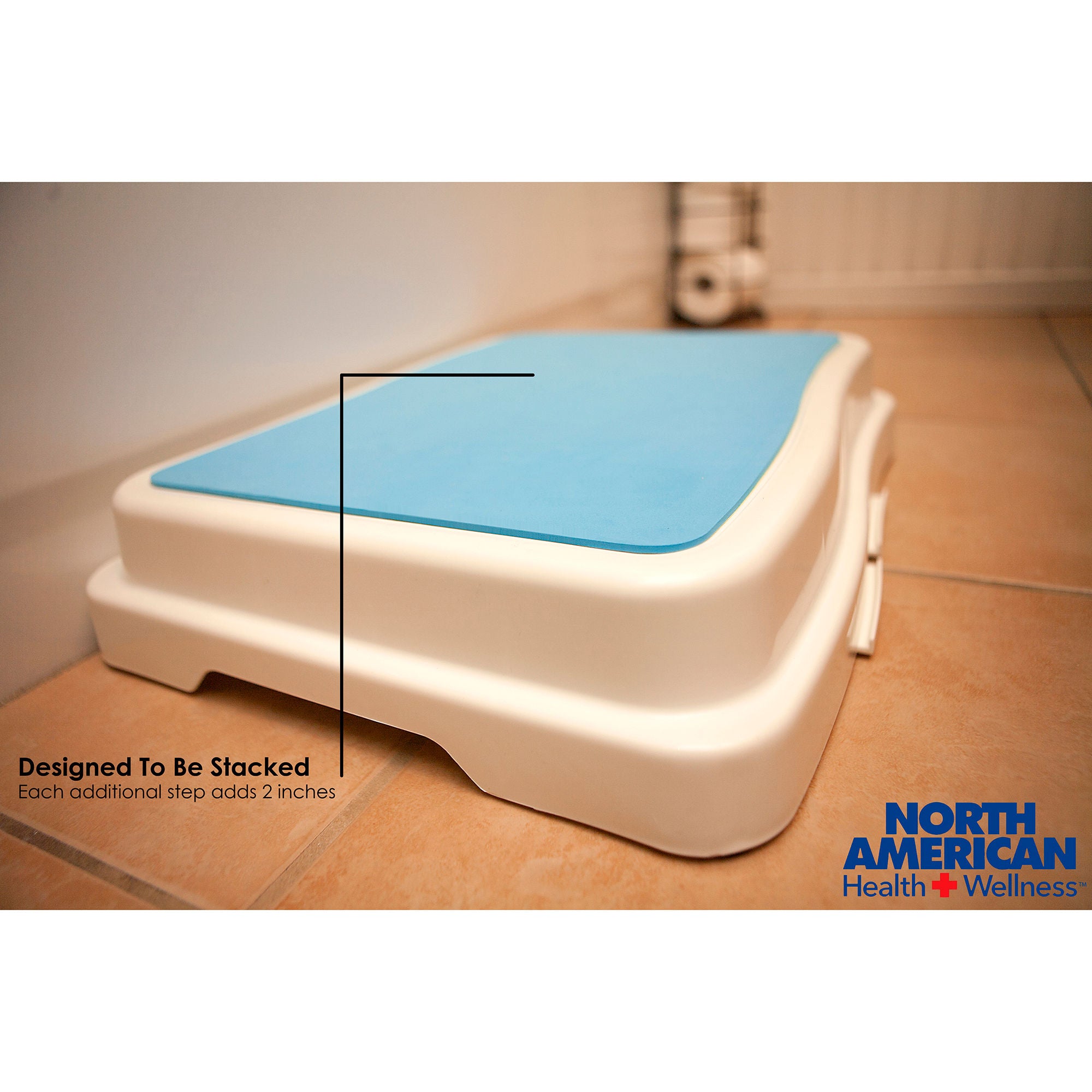 Jobar International - JB8423 Bath Step Stool North American Health + Wellness® Portable 1 Step Plastic 4 Inch Step Height