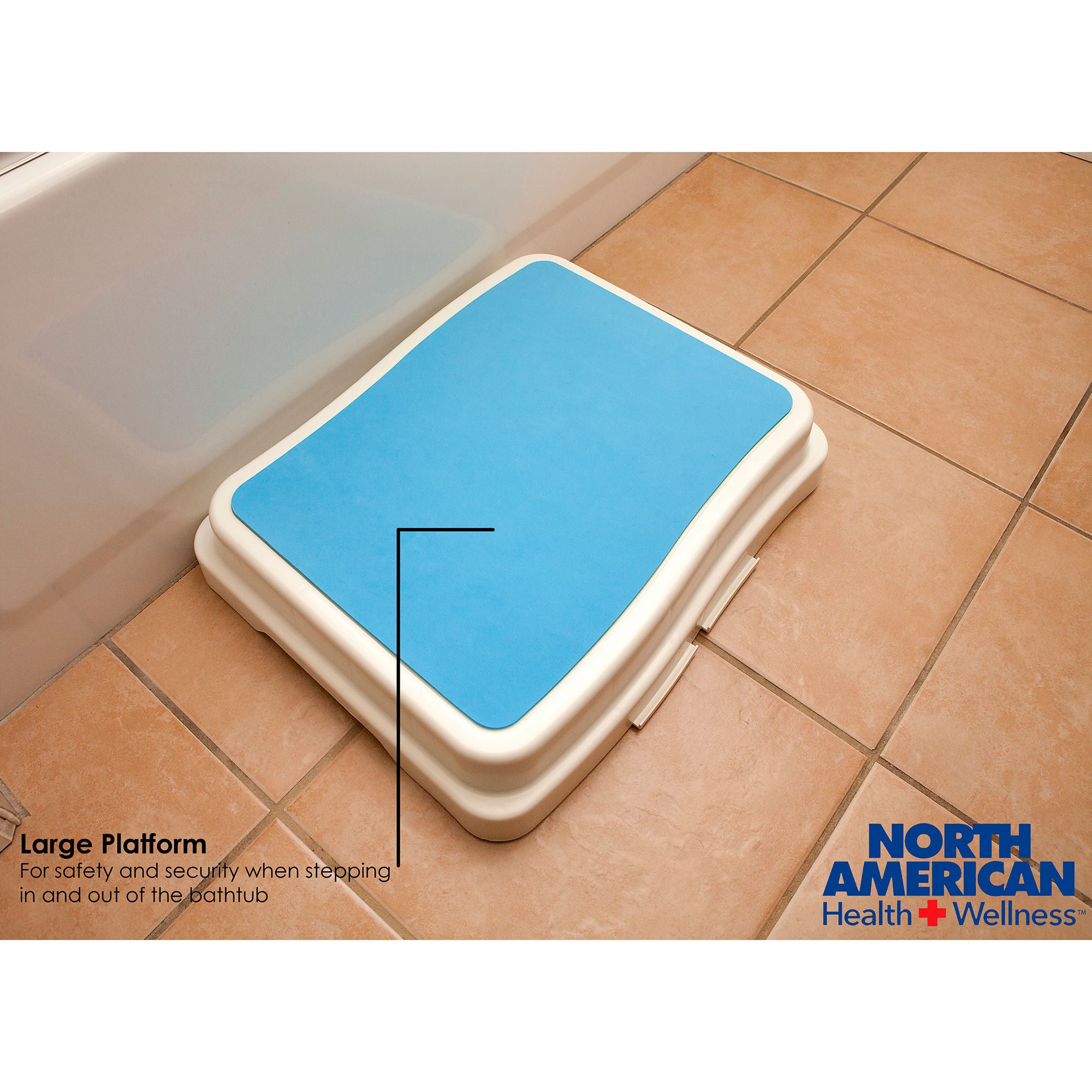 Jobar International - JB8423 Bath Step Stool North American Health + Wellness® Portable 1 Step Plastic 4 Inch Step Height