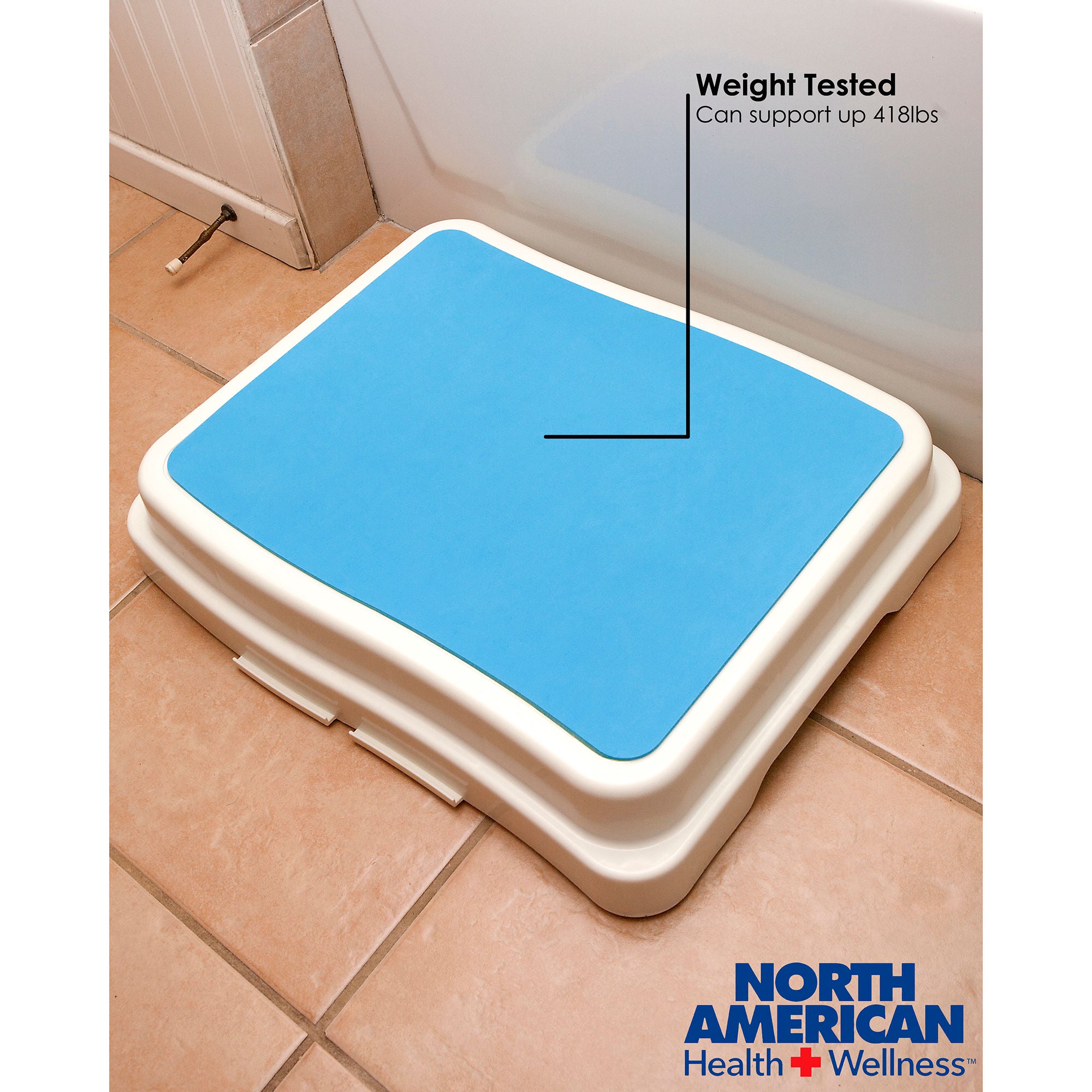 Jobar International - JB8423 Bath Step Stool North American Health + Wellness® Portable 1 Step Plastic 4 Inch Step Height