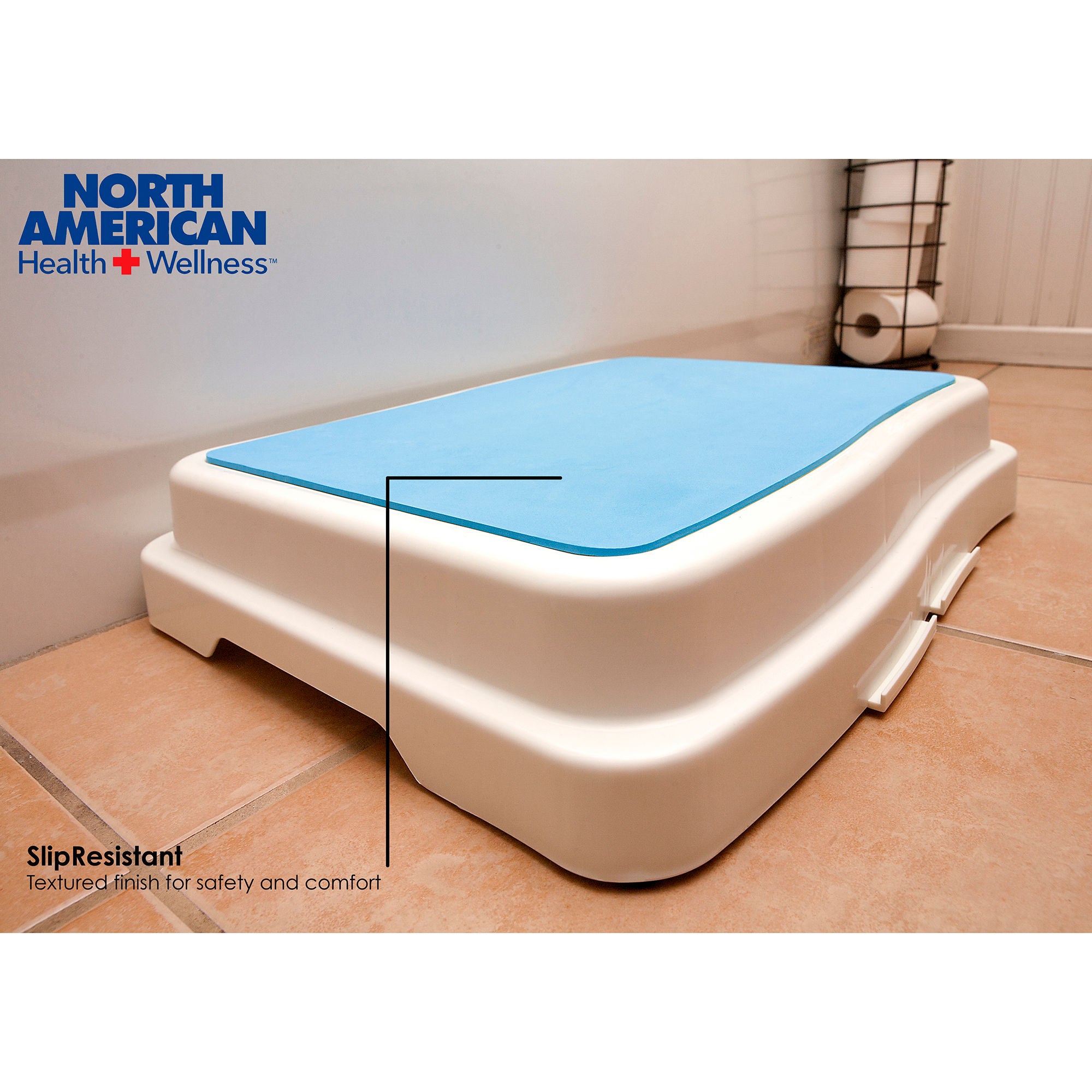 Jobar International - JB8423 Bath Step Stool North American Health + Wellness® Portable 1 Step Plastic 4 Inch Step Height
