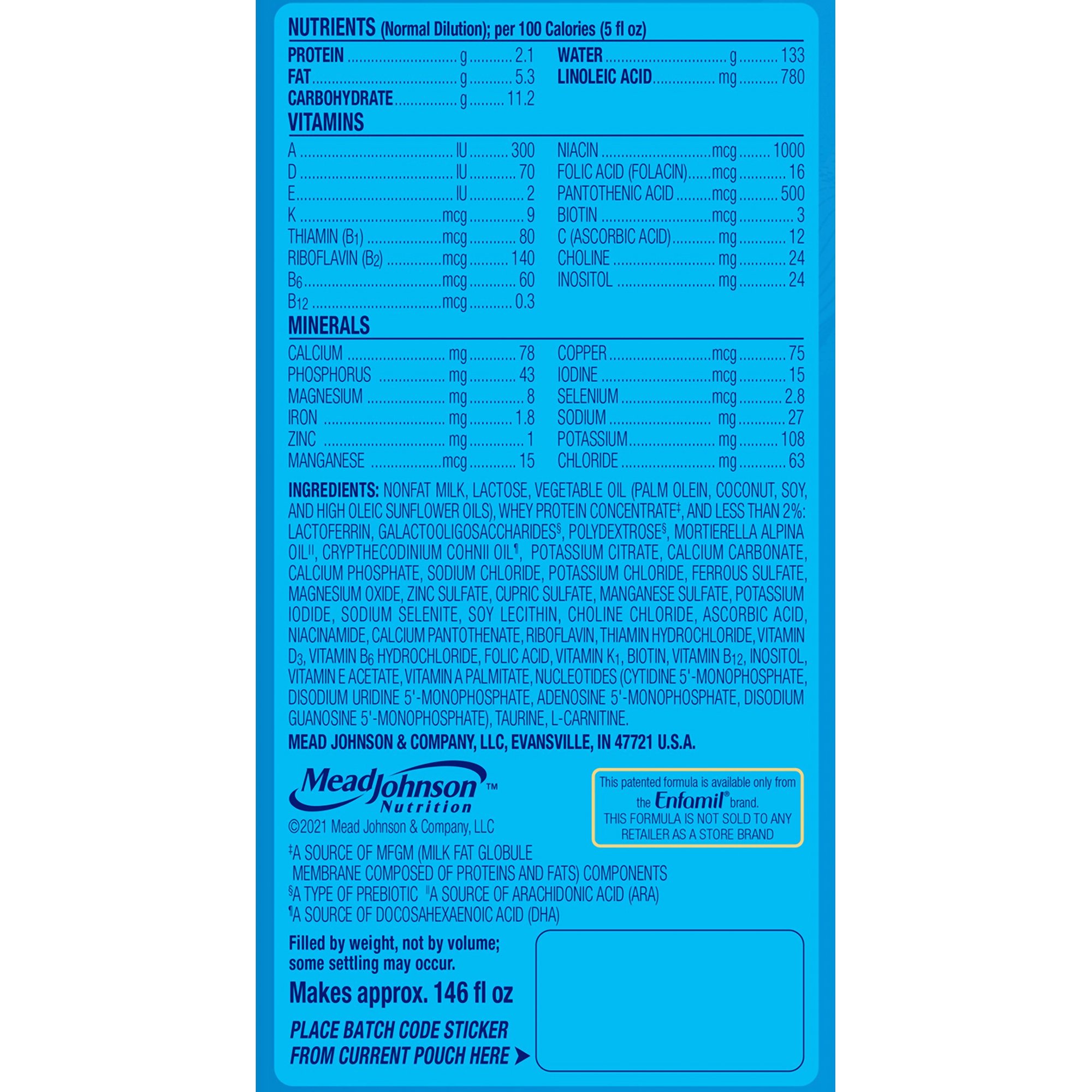 Mead Johnson 195306 - Enfamil™ Enspire™ Infant Formula, 20.5-ounce canister - 1/Each, 4/Case