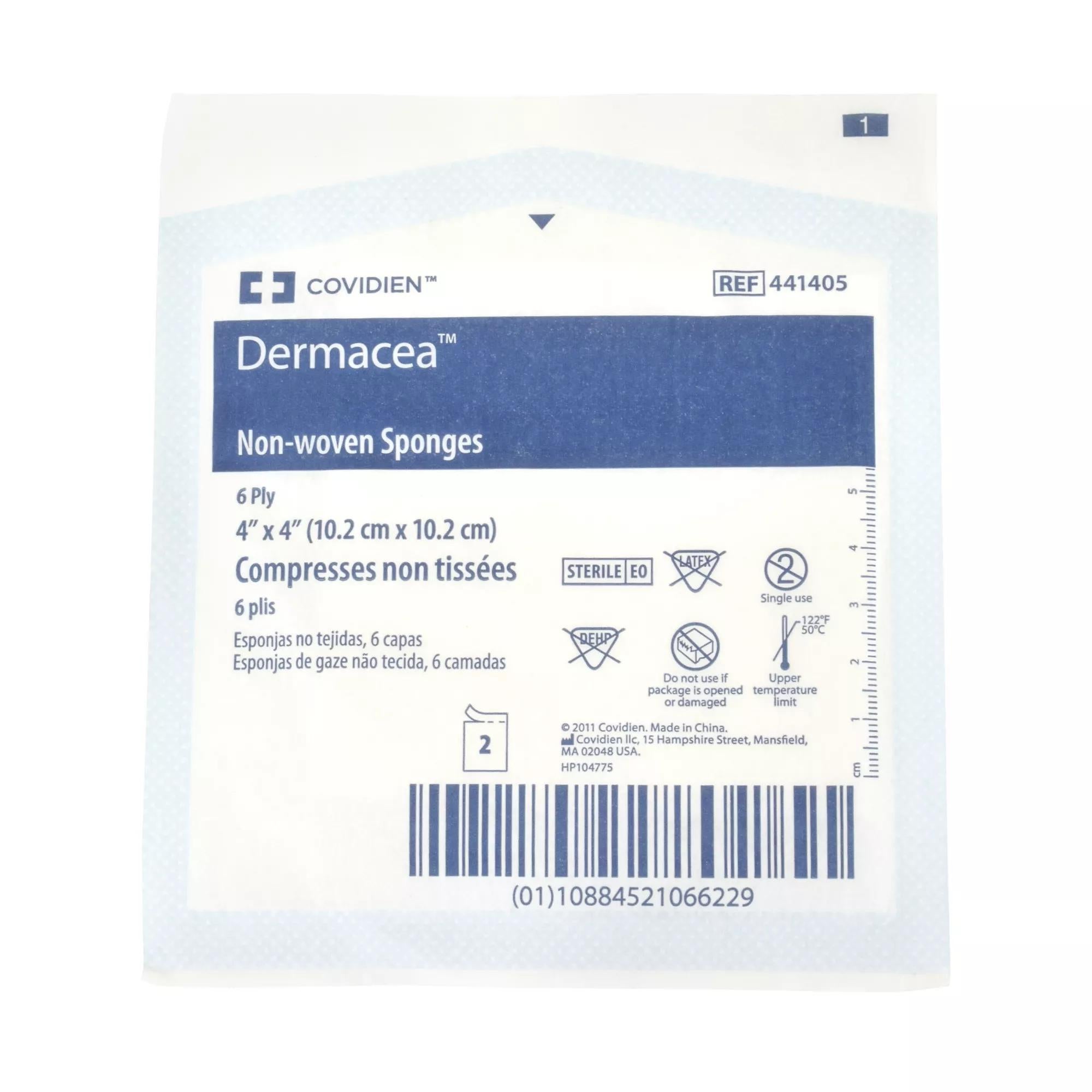 Cardinal - 441405 Nonwoven Sponge Dermacea™ 4 X 4 Inch 6-Ply Sterile 2 per Pack