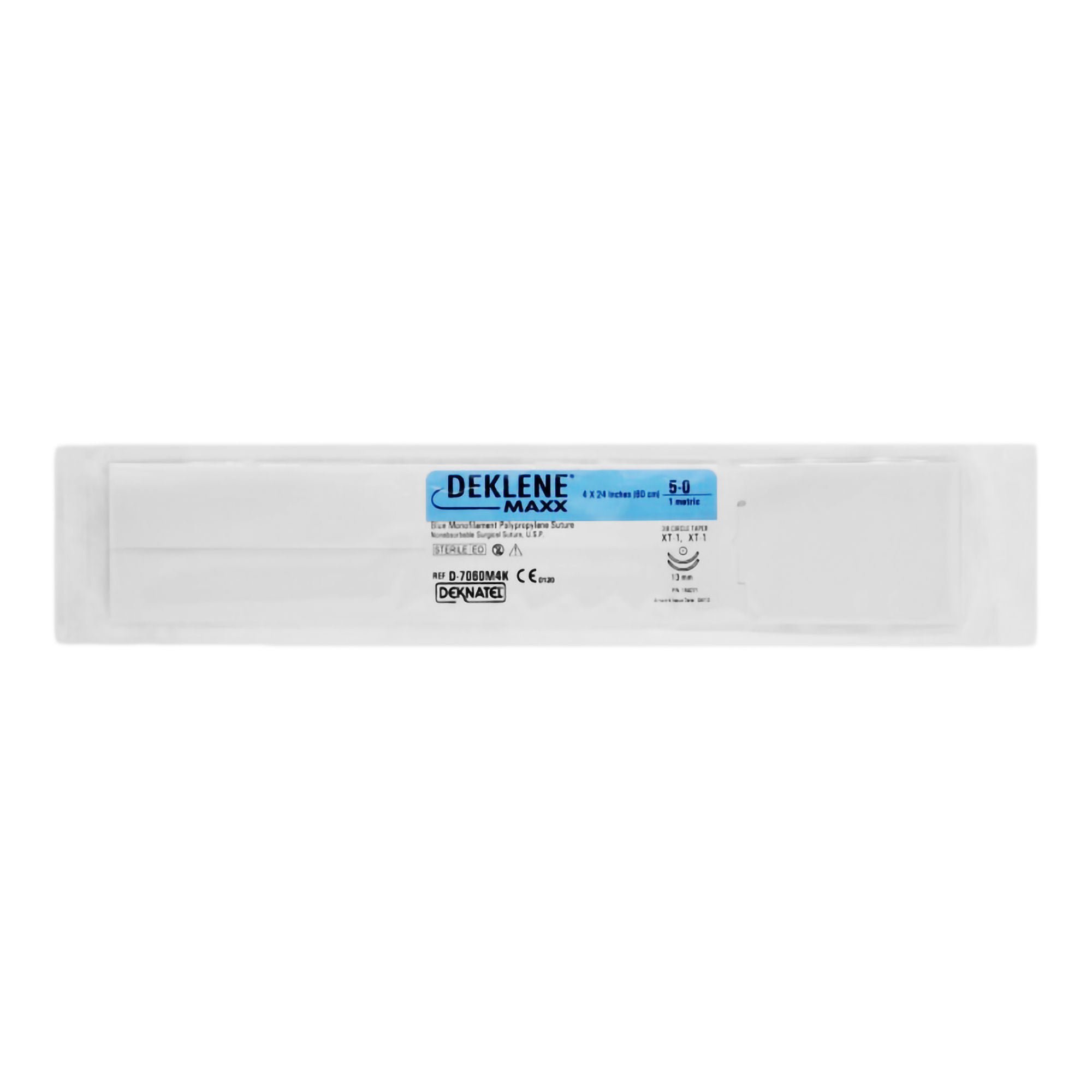 Teleflex LLC - D-7060M4K Nonabsorbable Suture with Needle DEKLENE® MAXX™ Polypropylene XT-1 3/8 Circle Taper Point Needle Size 5-0 Monofilament
