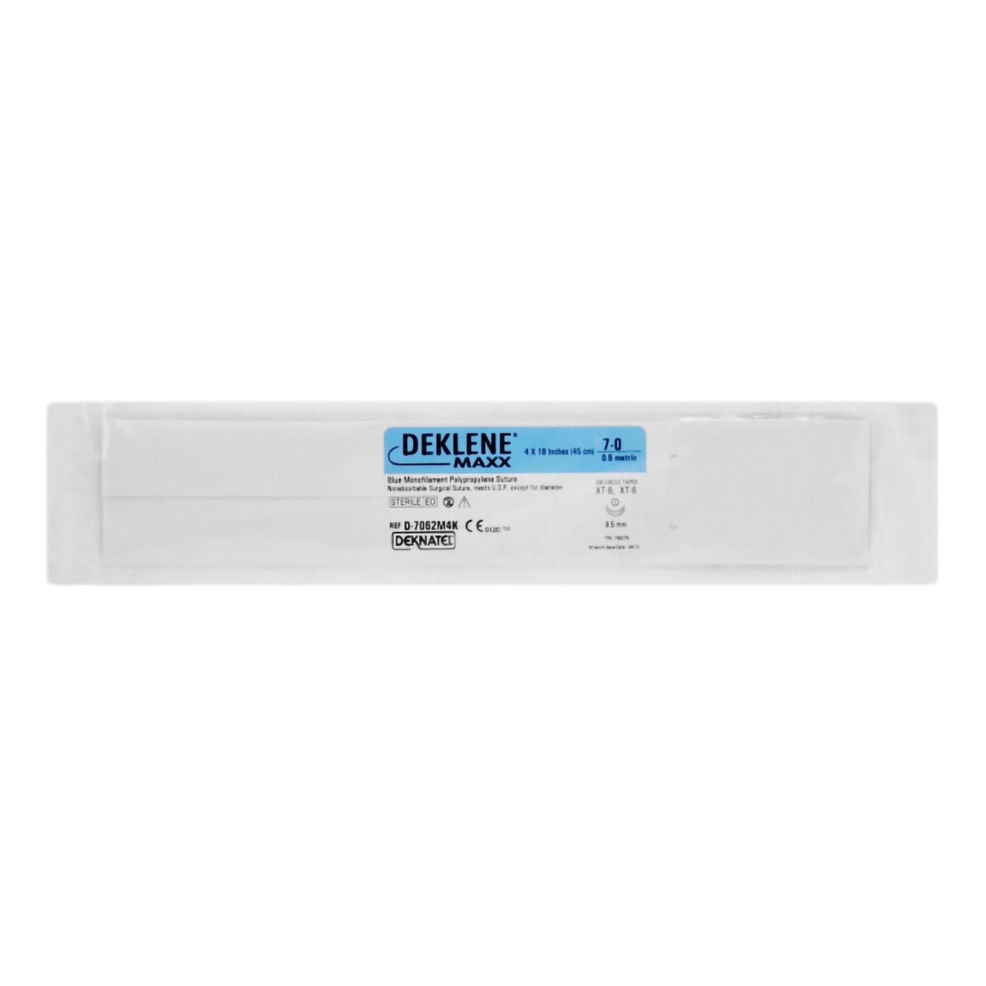 Teleflex LLC - D-7062M4K Nonabsorbable Suture with Needle DEKLENE® MAXX™ Polypropylene XT-6 3/8 Circle Taper Point Needle Size 7-0 Monofilament