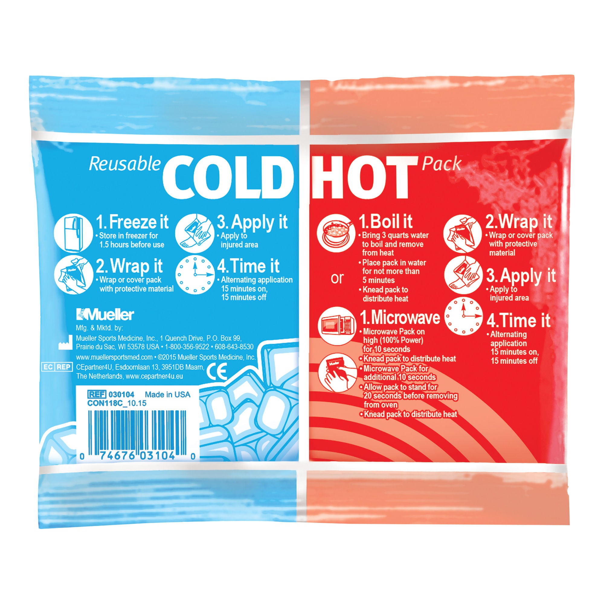 Mueller Sports Medicine - 330121 Hot / Cold Therapy Wrap Mueller® General Purpose Small 4-3/4 X 6 Inch Neoprene / Nylon / Polyester / Spandex Reusable