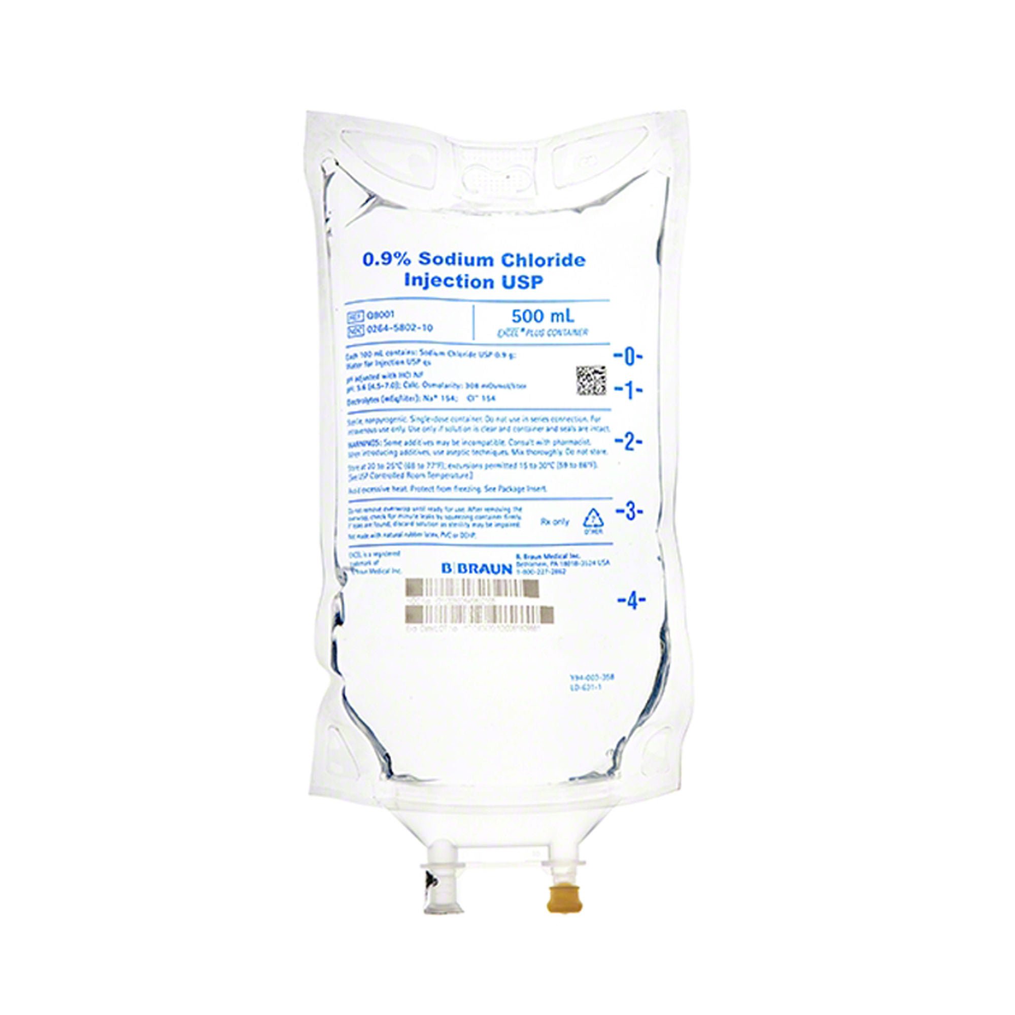 B. Braun - Q8001 Sodium Chloride 0.9% IV Solution 500 mL