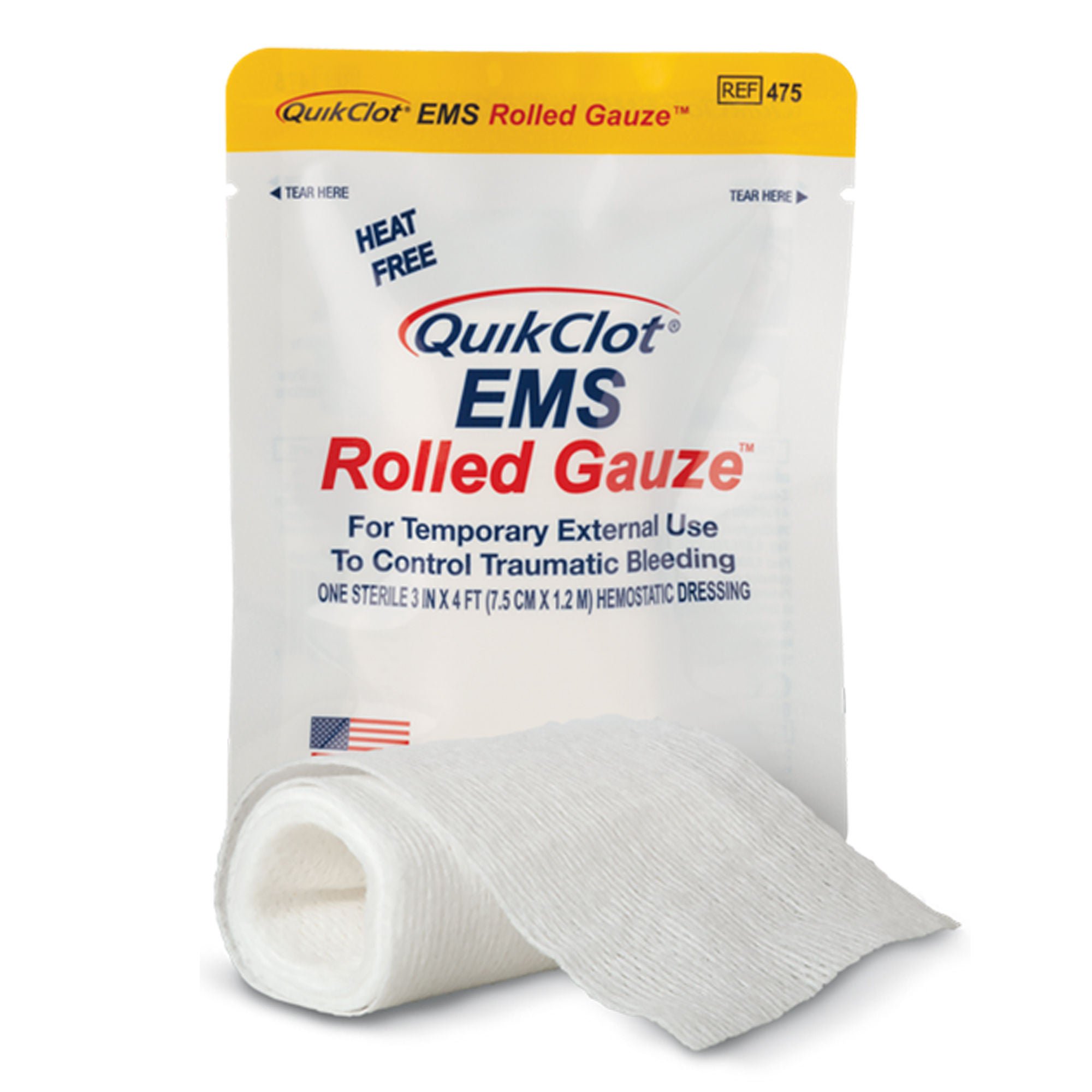 Teleflex LLC - 475 Hemostatic Dressing QuikClot® 3 Inch X 4 Foot 1 per Pack Sterile