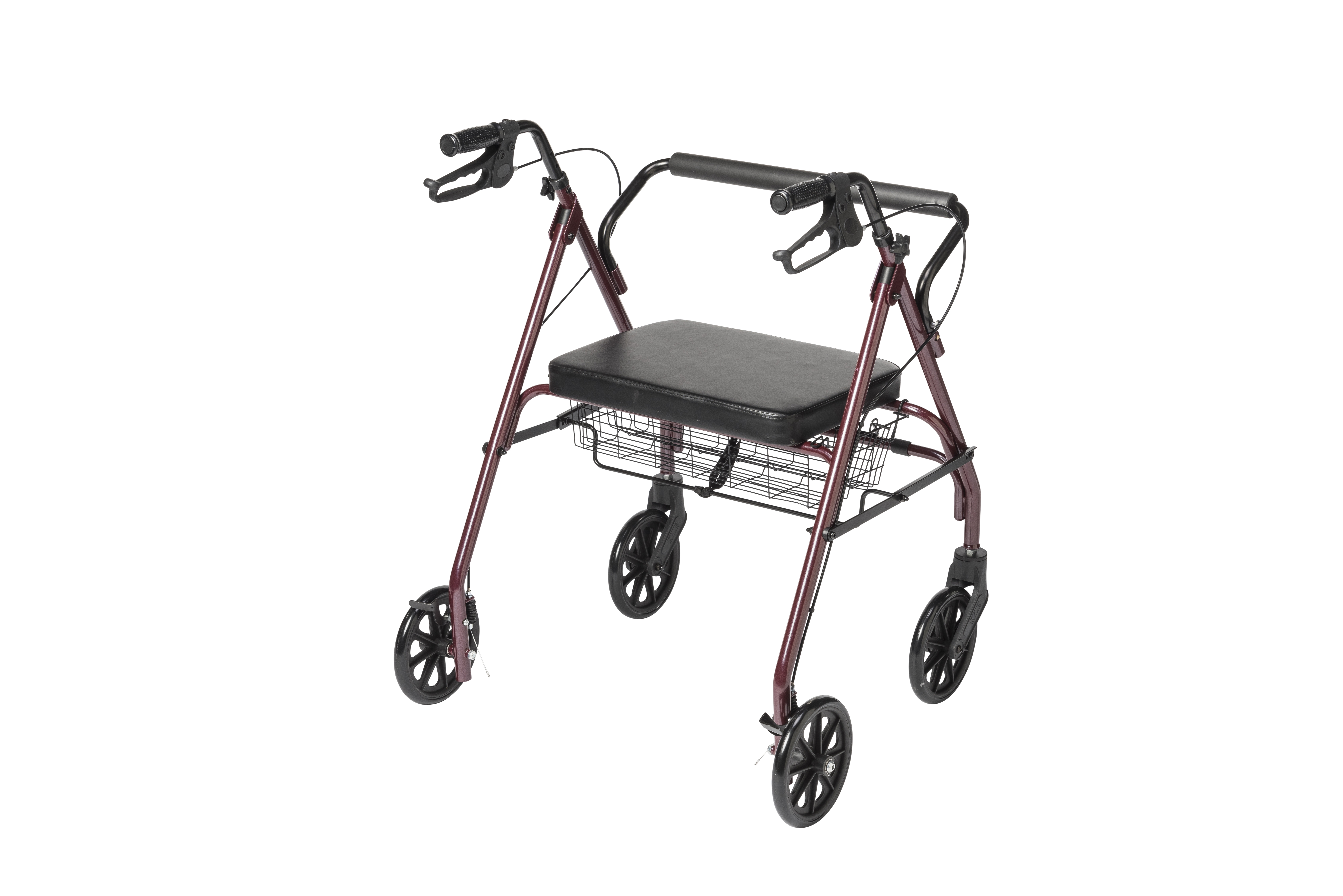 McKesson Brand 146-10215RD-1 - McKesson Bariatric Red Folding Steel Four-Wheel Rollator - 1/Case