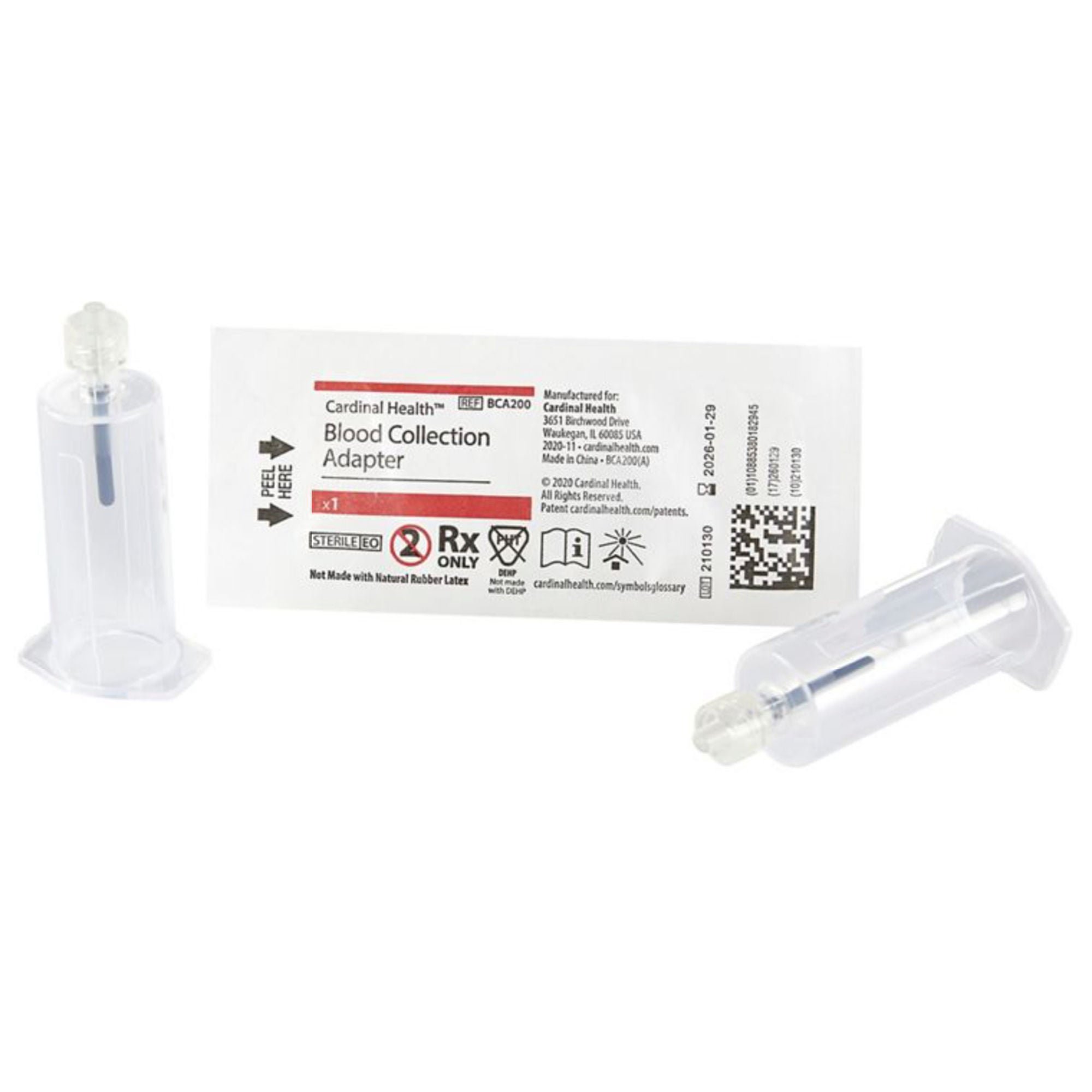 Cardinal - BCA200 Blood Transfer Device with Luer Lock Adapter Cardinal Health™ For Blood Collection Tubes / Long-neck Blood Culture Bottles