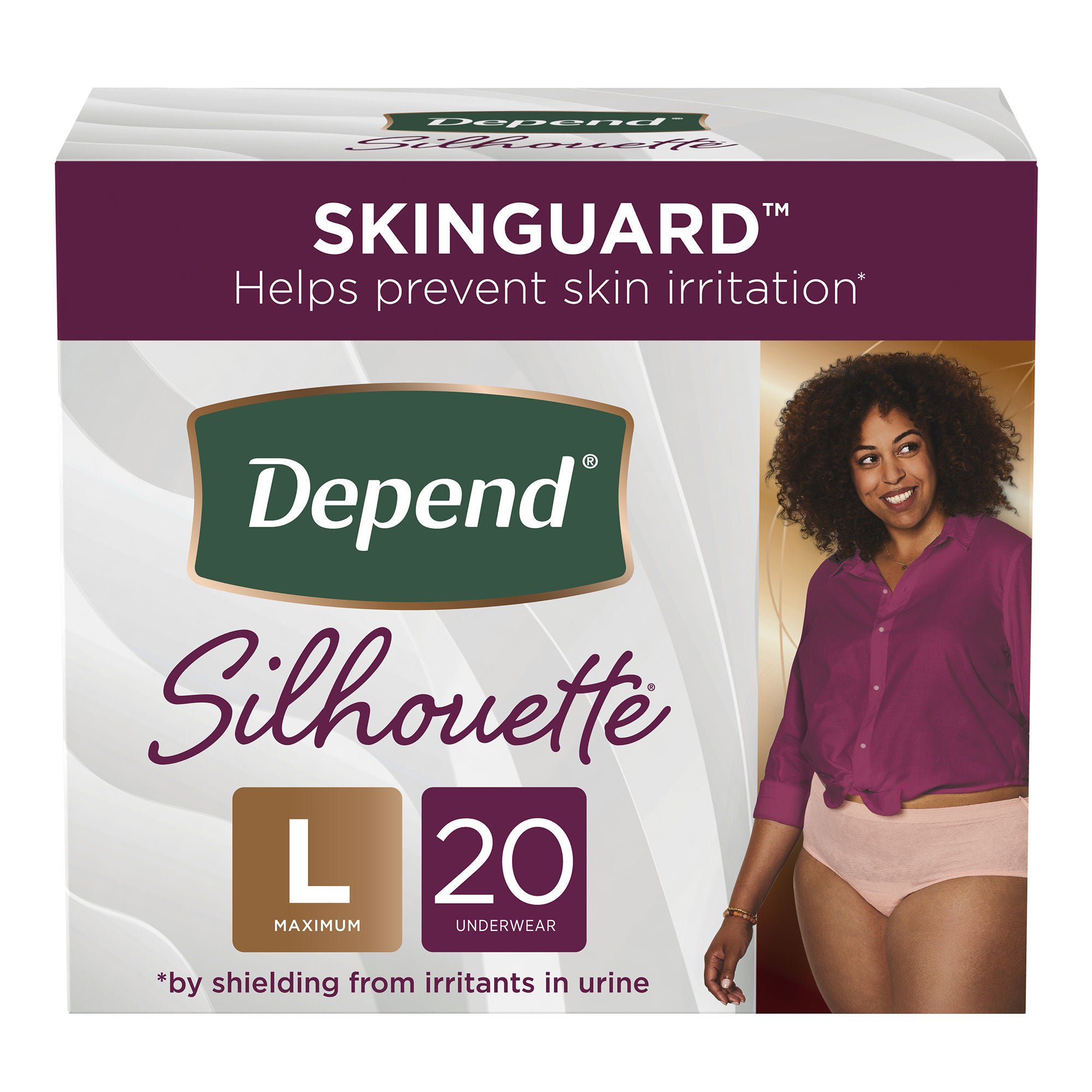 Kimberly Clark - 54226 Absorbent Underwear Depend® Silhouette® Waistband Style Adult Large Female Disposable Heavy Absorbency