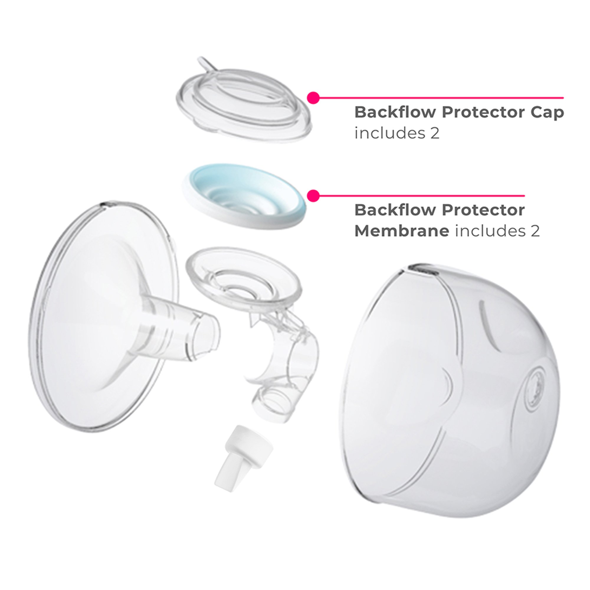 Mother's Milk Inc MM012380 - Spectra® CaraCups Backflow Prevention Caps/Membranes for Wearable Collection Kit - 1/Each