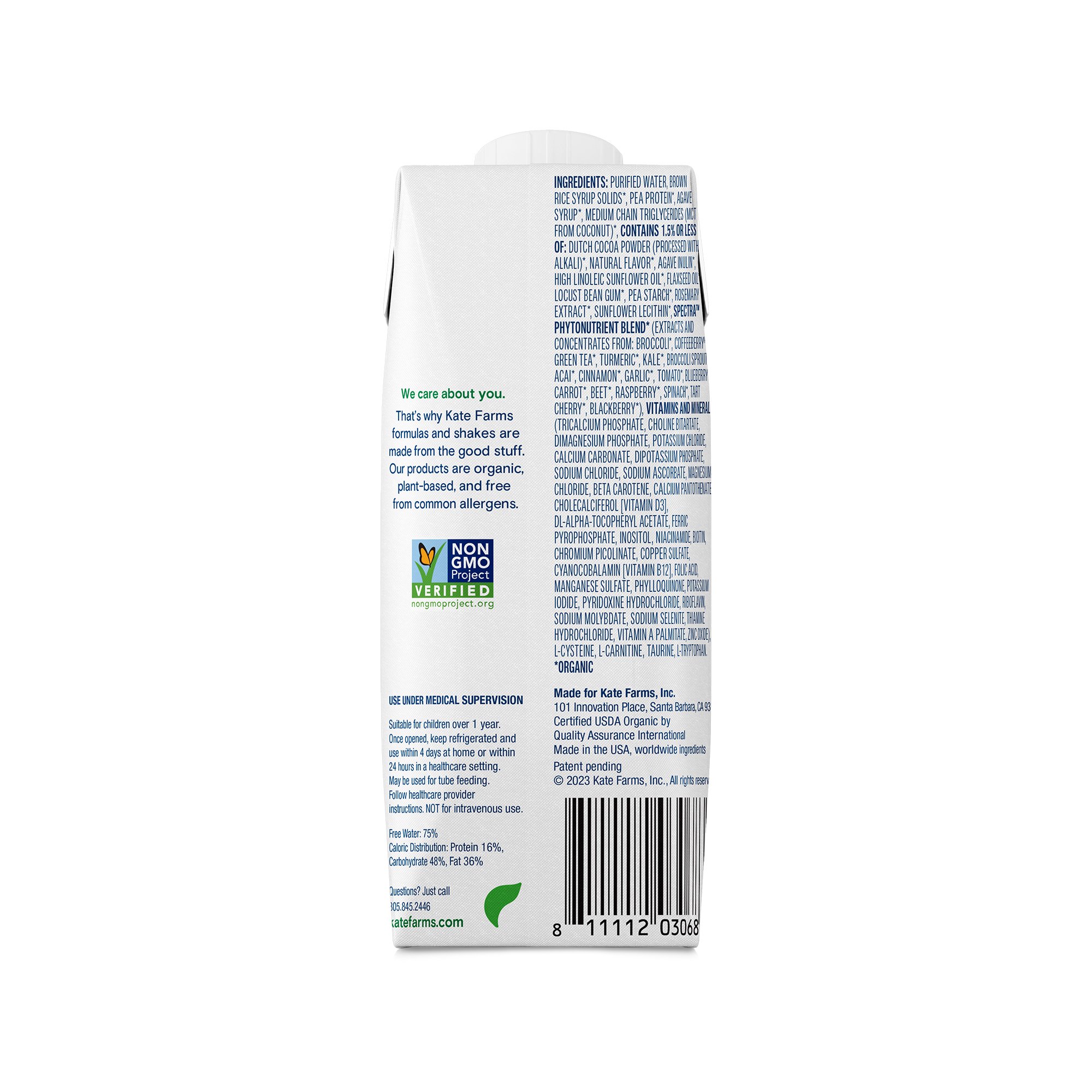 Kate Farms 811112030713 - Kate Farms® Pediatric Standard 1.2 Sole-Source Formula, Chocolate, 8.45-oz - 1/Each, 12/Case