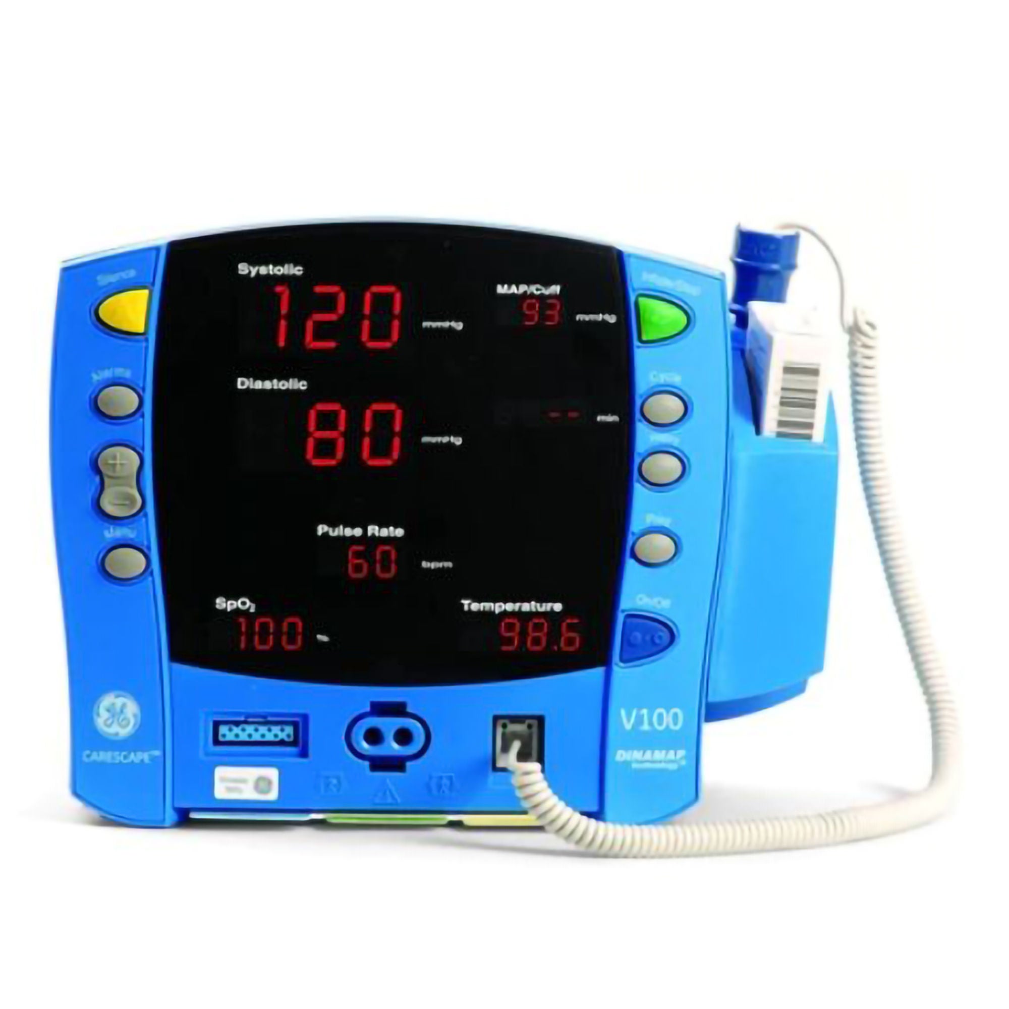 Victori Medical - GEV100BP02T Refurbished Vital Signs Monitor Carescape® V100 Monitoring NIBP, SpO2 AC Power / Battery Operated