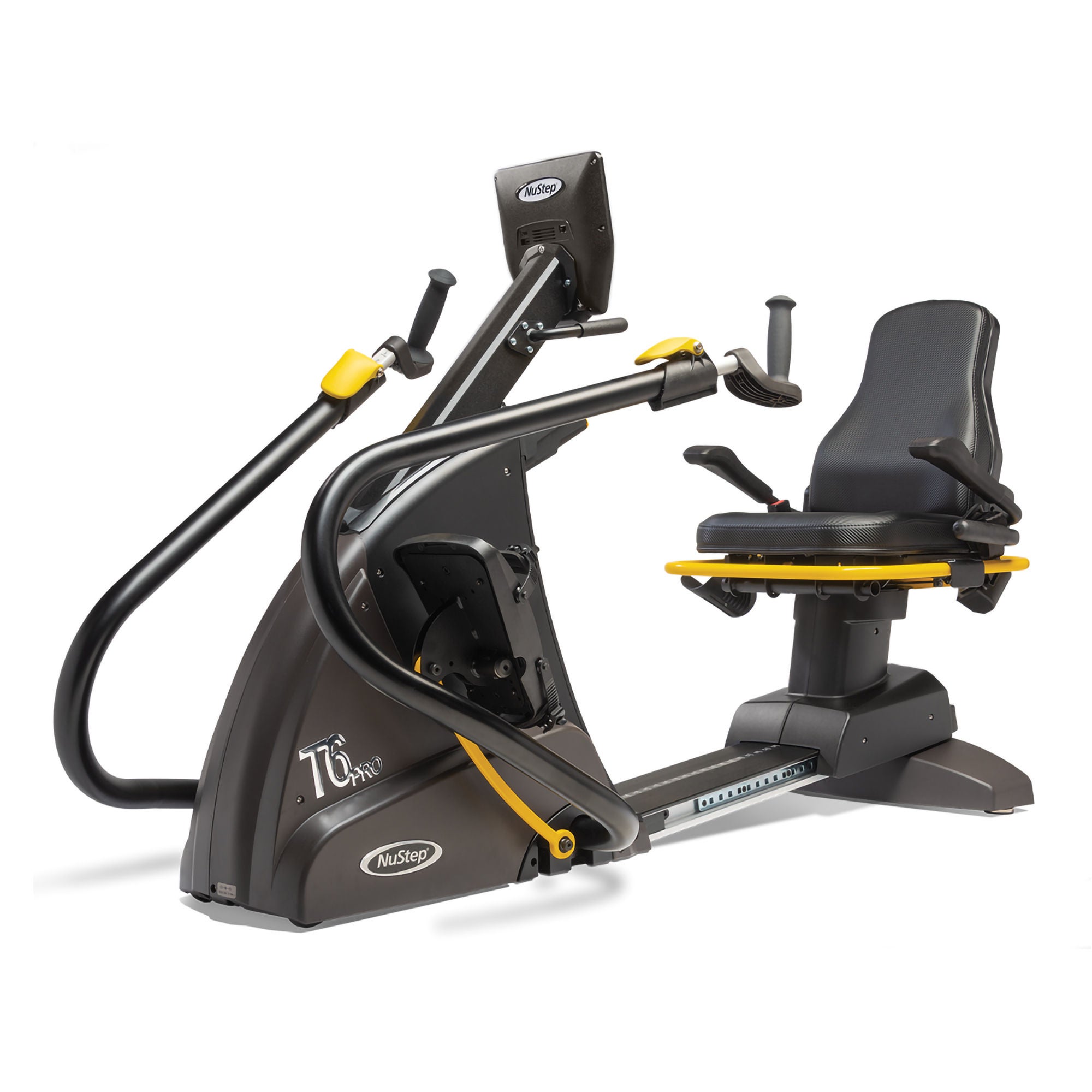 Performance Health - 7102851 Recumbent Cross Trainer Exercise Bike NuStep® T6 Pro/T6 Max 15 Levels of Resistance 30 X 52 X 73 Inch Black / Yellow