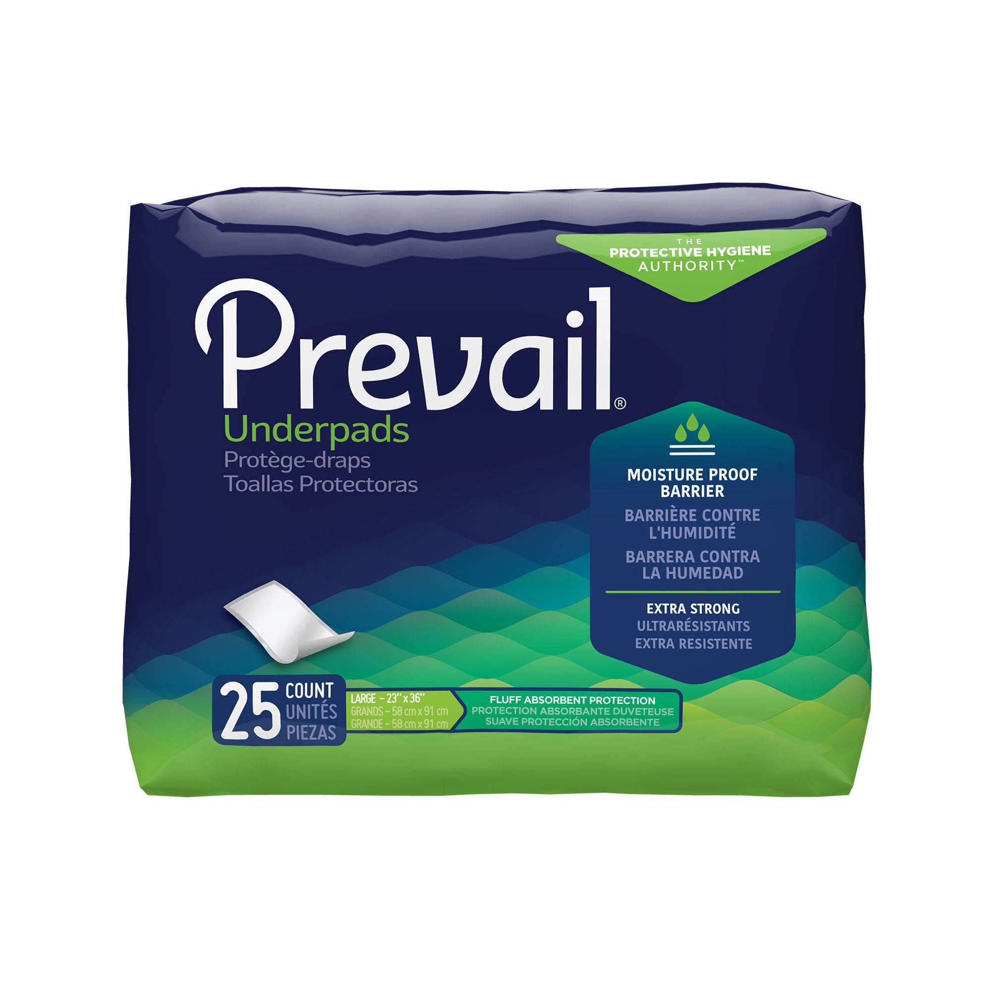 First Quality Products LLC - UP-150-1 Disposable Underpad Prevail® Total Care™ 23 X 36 Inch Fluff Light Absorbency
