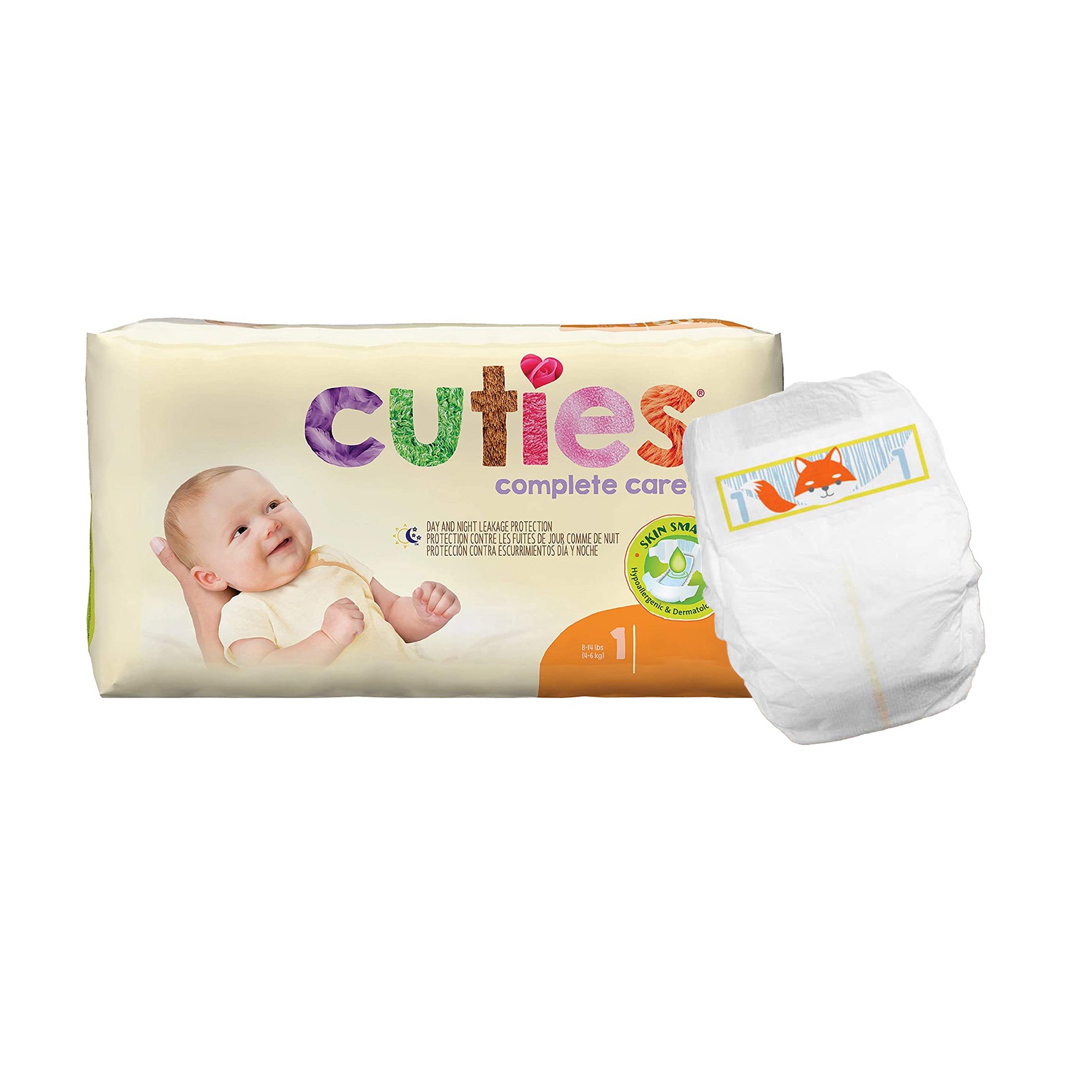 First Quality Products LLC CDB001 - Cuties® Complete Care Diapers, Size 1 - 25/Pack, 200/Case