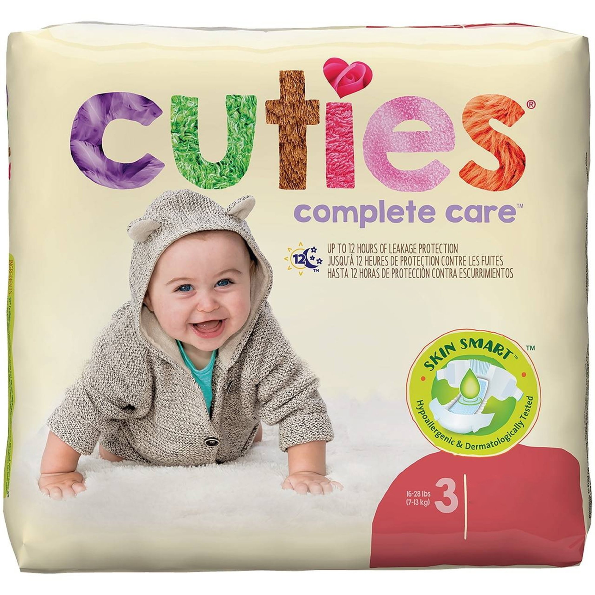 First Quality Products LLC CDB003 - Cuties® Complete Care Diapers, Size 3 - 25/Pack, 200/Case