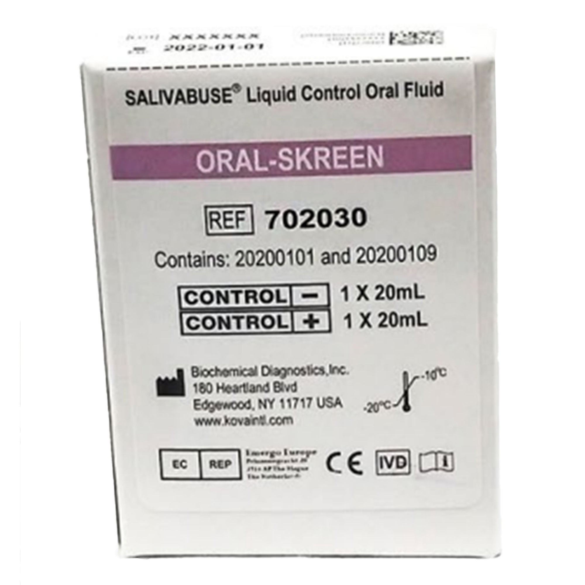 LGC Clinical Diagnostics Inc - K-702030 Drugs of Abuse / Toxicology Control Set Salivabuse® Oral-Skreen Oral Fluid Screen Positive Level / Negative Level 2 X 20 mL