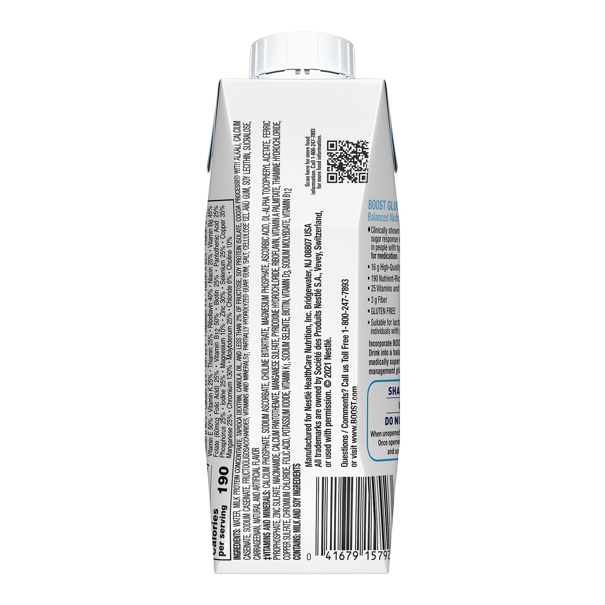 Nestle Clinical Nutritional 00041679157909 - Boost® Glucose Control Chocolate Balanced Nutritional Drink, 8-ounce carton - 24/Case