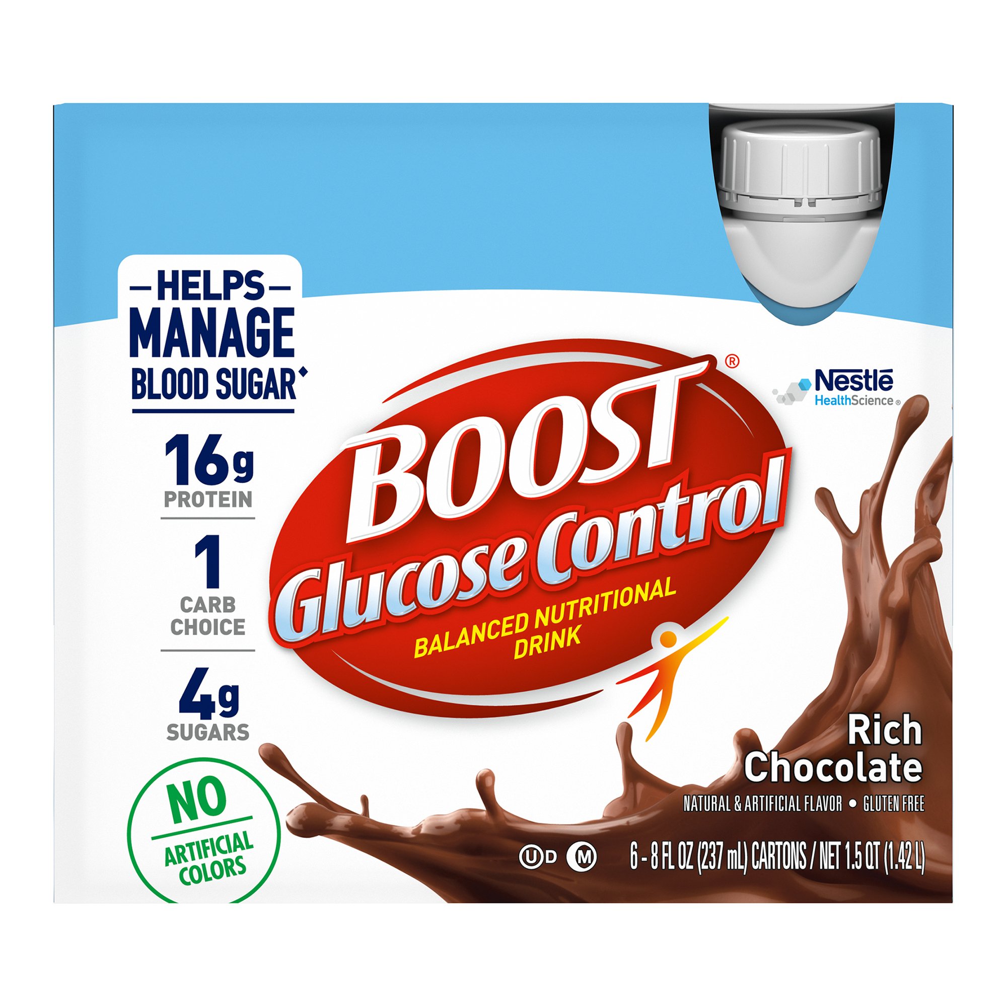 Nestle Clinical Nutritional 00041679157909 - Boost® Glucose Control Chocolate Balanced Nutritional Drink, 8-ounce carton - 24/Case