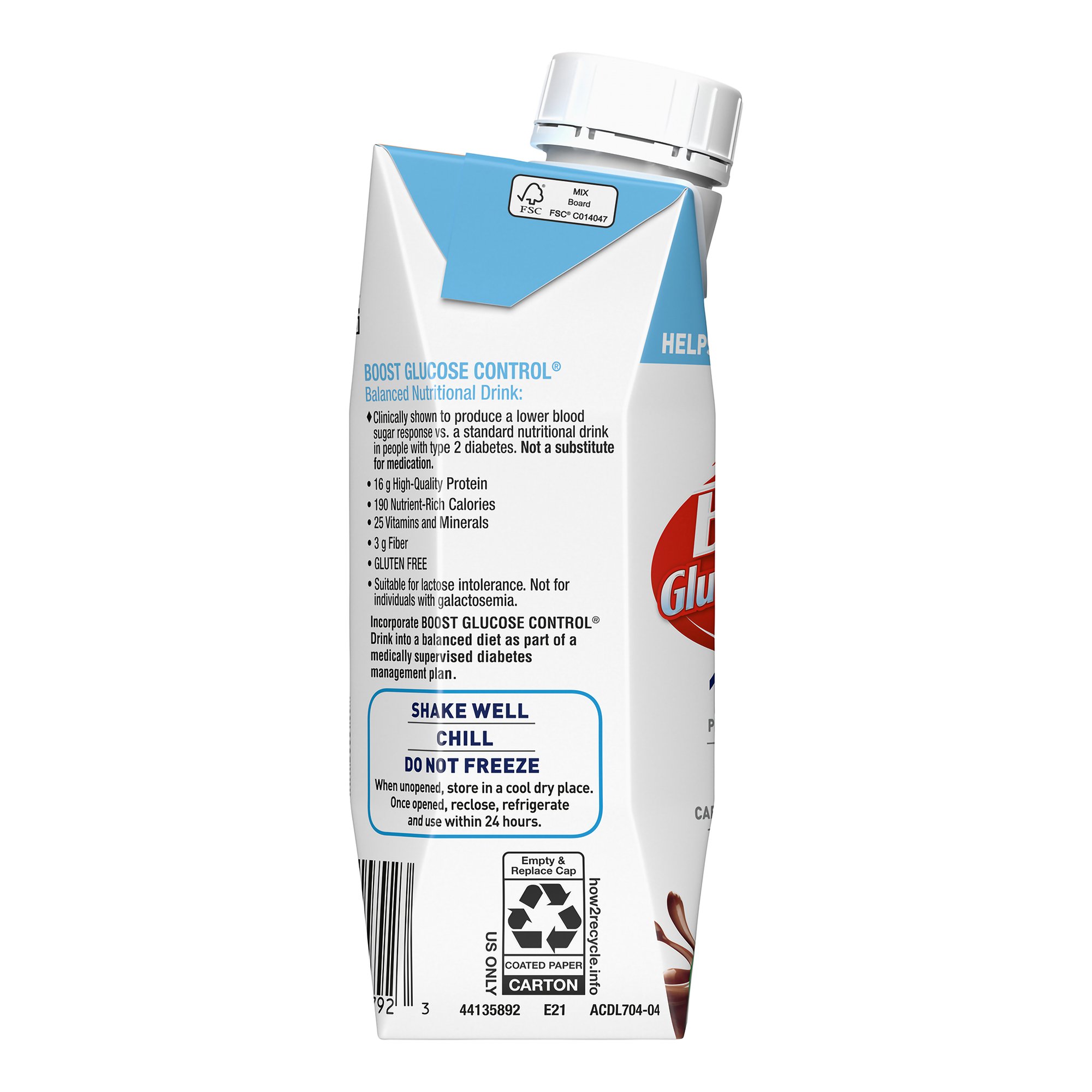 Nestle Clinical Nutritional 00041679157909 - Boost® Glucose Control Chocolate Balanced Nutritional Drink, 8-ounce carton - 24/Case