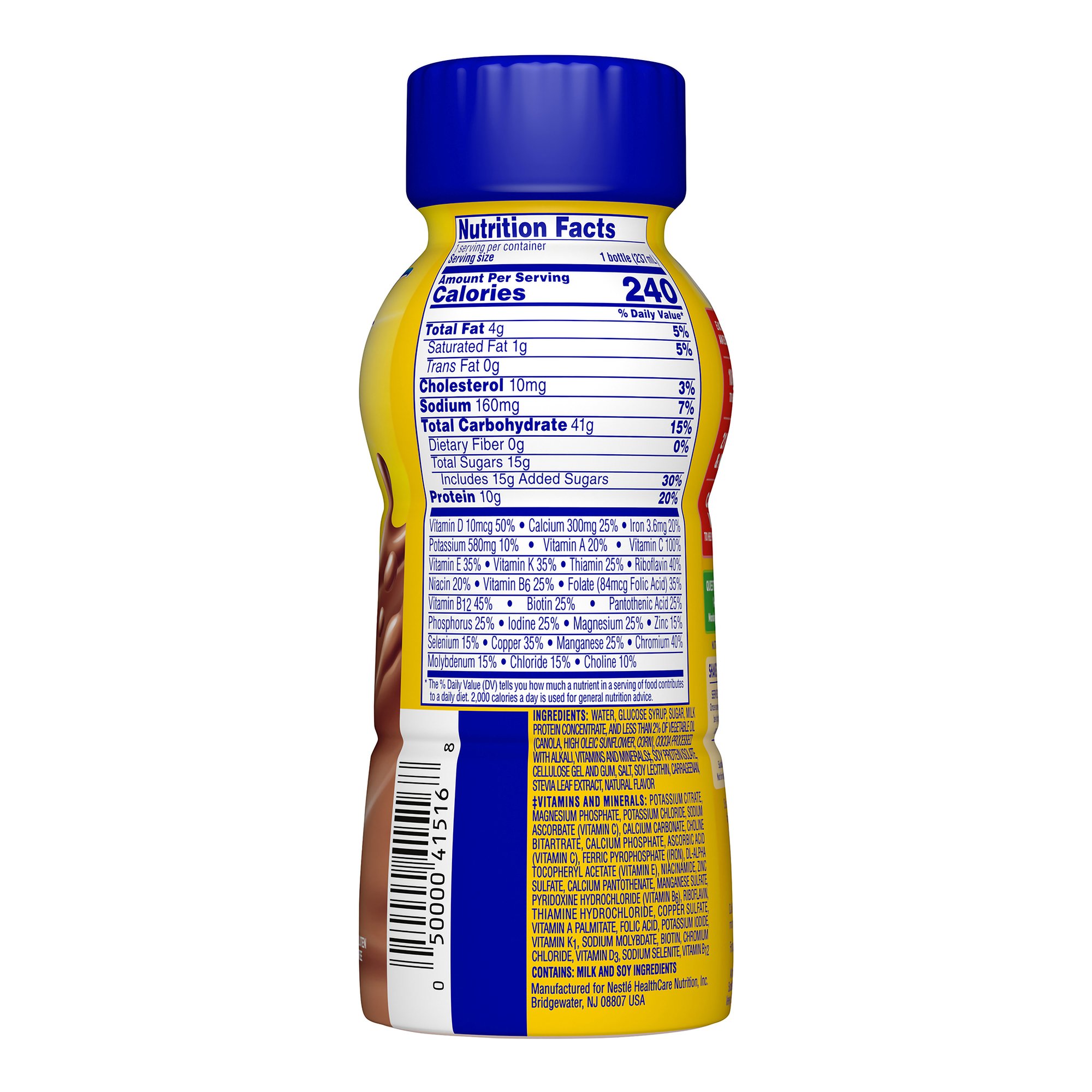 Nestle Clinical Nutritional 00050000415182 - Carnation Breakfast Essentials® Chocolate Nutritional Drink, 8-ounce bottle - 1/Each, 24/Case