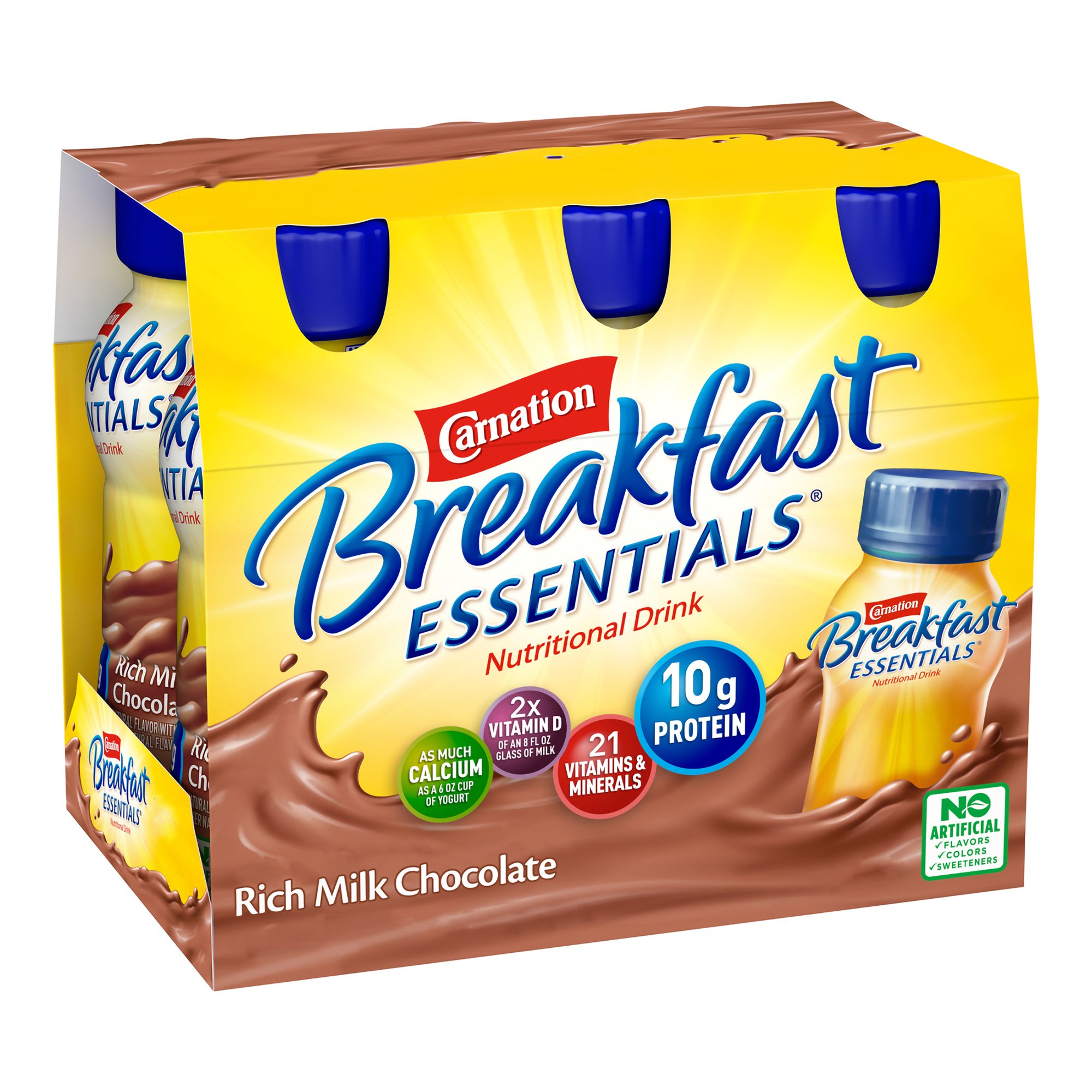 Nestle Clinical Nutritional 00050000415182 - Carnation Breakfast Essentials® Chocolate Nutritional Drink, 8-ounce bottle - 1/Each, 24/Case