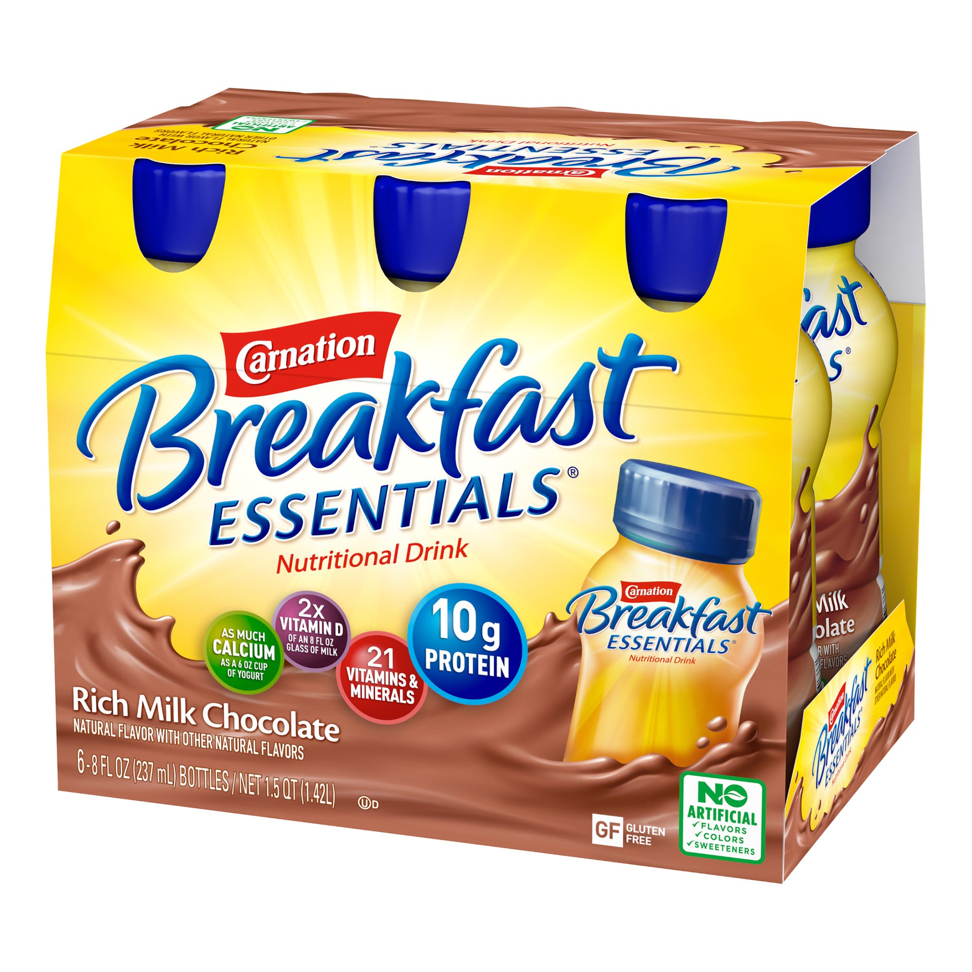Nestle Clinical Nutritional 00050000415182 - Carnation Breakfast Essentials® Chocolate Nutritional Drink, 8-ounce bottle - 1/Each, 24/Case