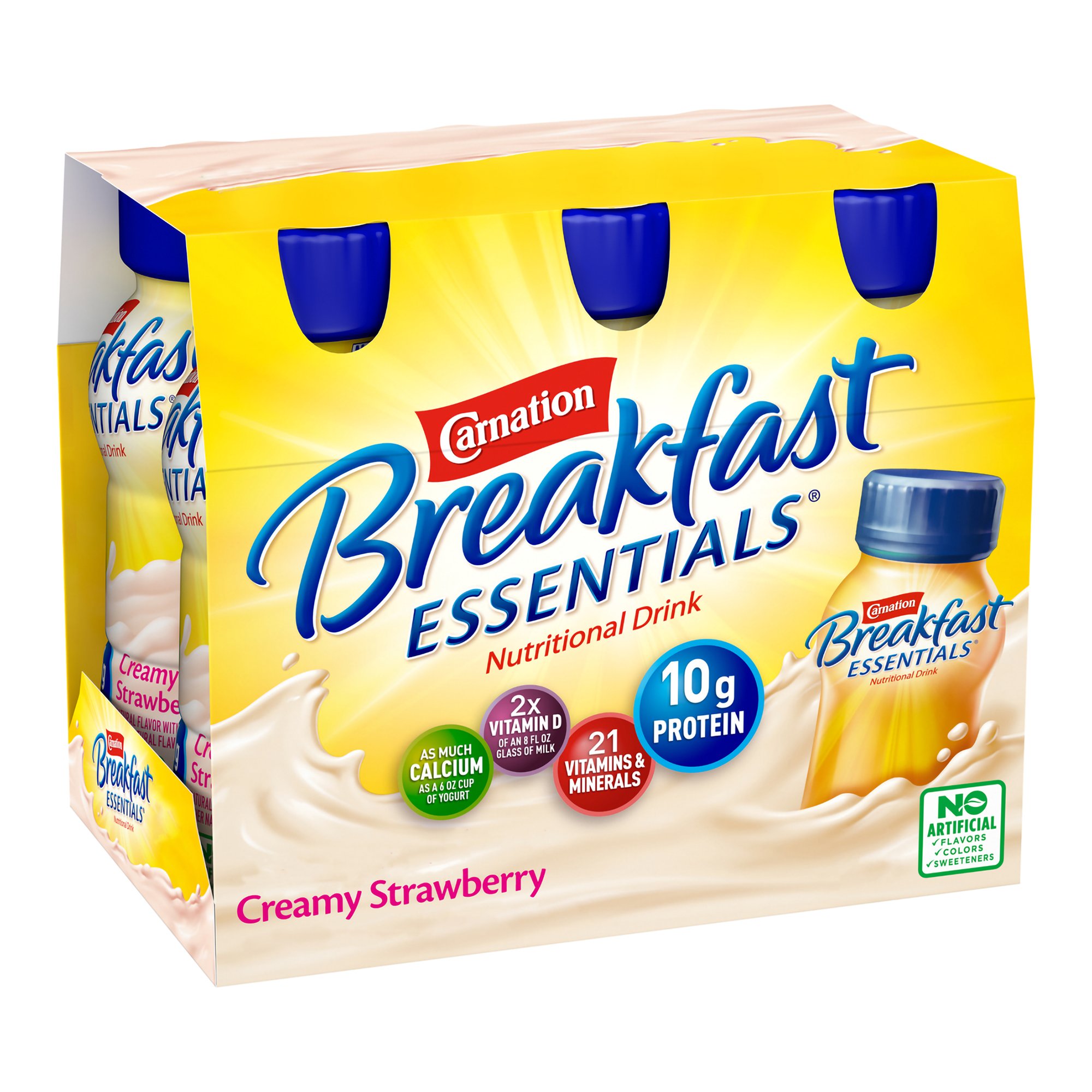 Nestle Clinical Nutritional 00050000415809 - Carnation Breakfast Essentials® Strawberry Nutritional Drink, 8-ounce bottle - 24/Case