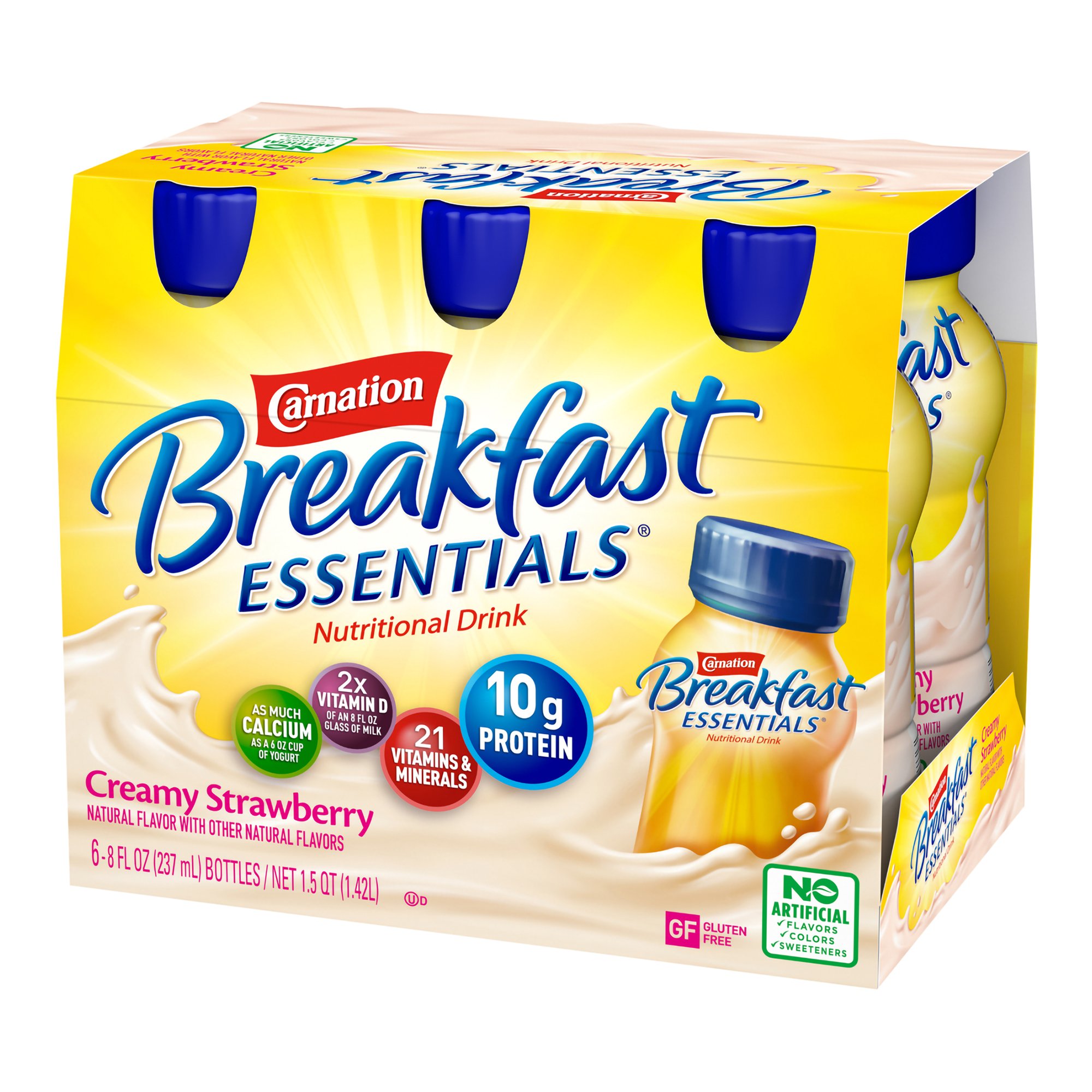 Nestle Clinical Nutritional 00050000415809 - Carnation Breakfast Essentials® Strawberry Nutritional Drink, 8-ounce bottle - 24/Case