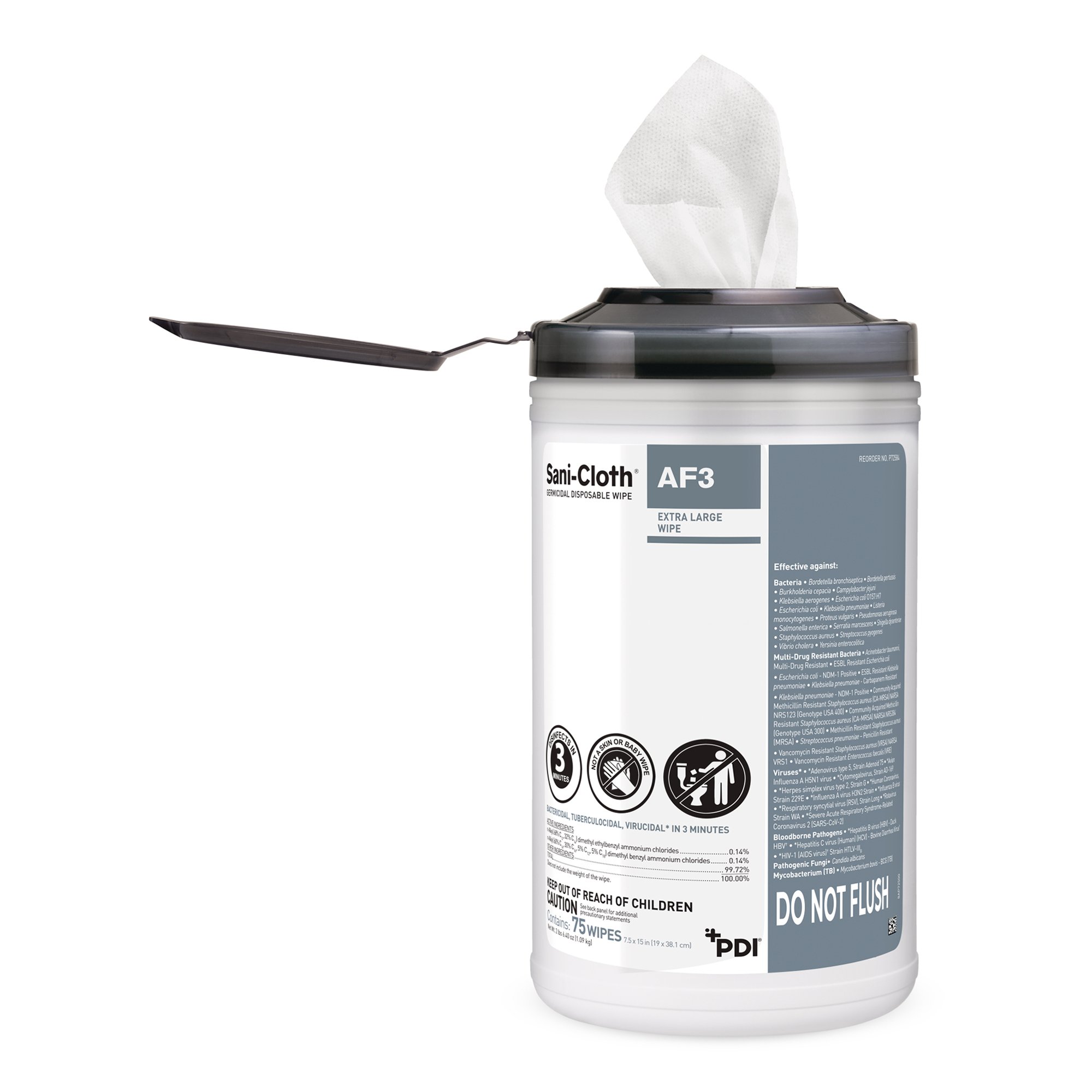 Professional Disposables P72584 - Sani-Cloth® AF3 Germicidal Extra Large Disinfectant Wipes, Canister, 75 ct. - 75/Canister, 450/Case