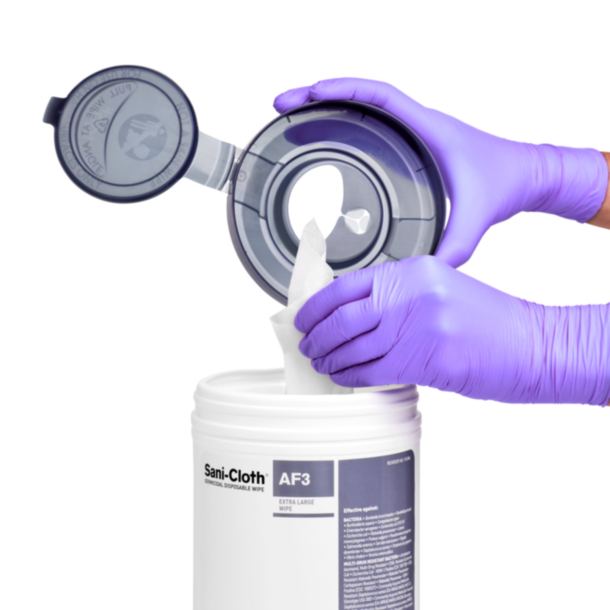 Professional Disposables P72584 - Sani-Cloth® AF3 Germicidal Extra Large Disinfectant Wipes, Canister, 75 ct. - 75/Canister, 450/Case