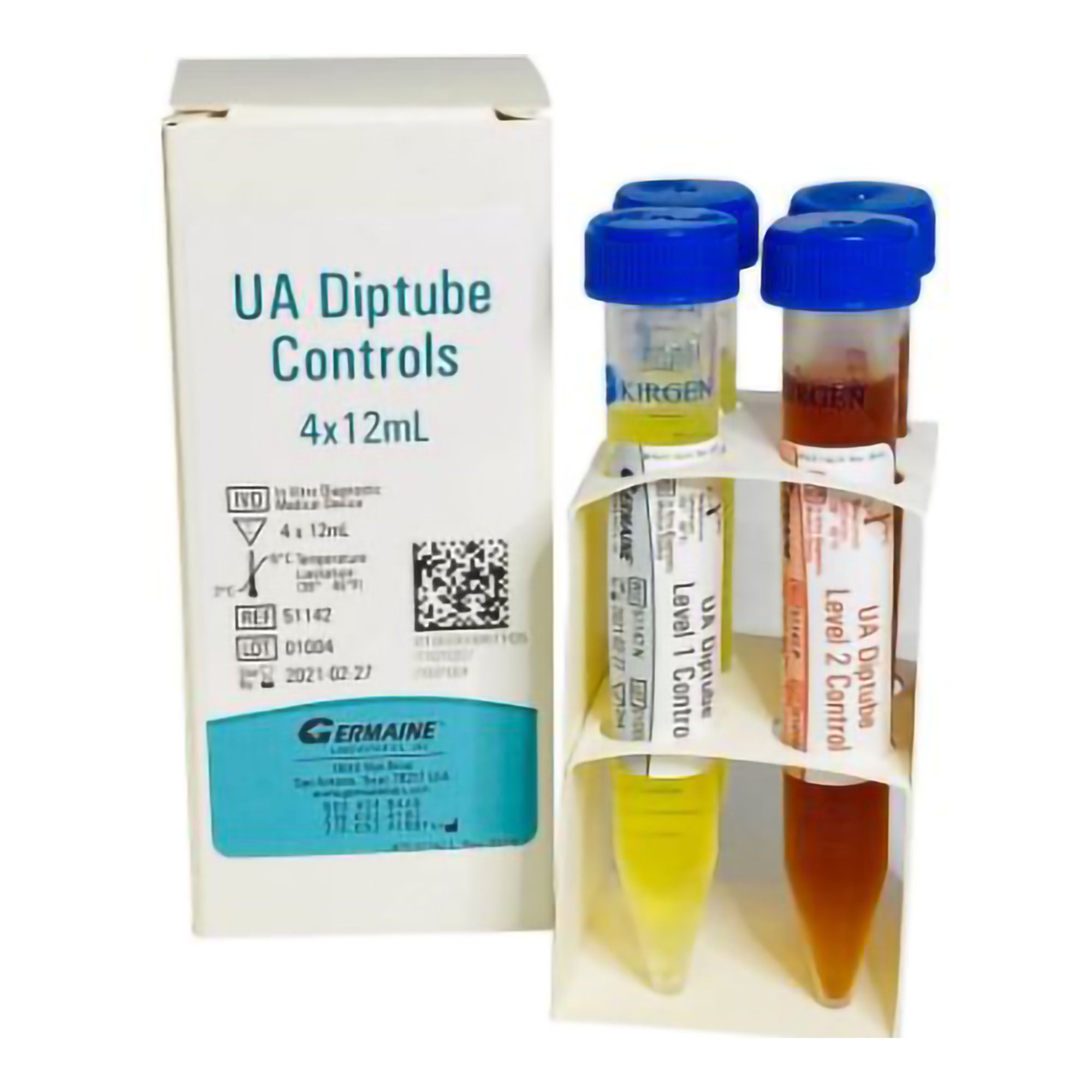Fisher Anatomical - 22-111-275 Urine Chemistry Control Set Germaine™ Glucose, Bilirubin, Ketone, Specific Gravity, Blood, pH, Protein, Urobilinogen and Leukocytes Level 1, 2 4 X 12 mL