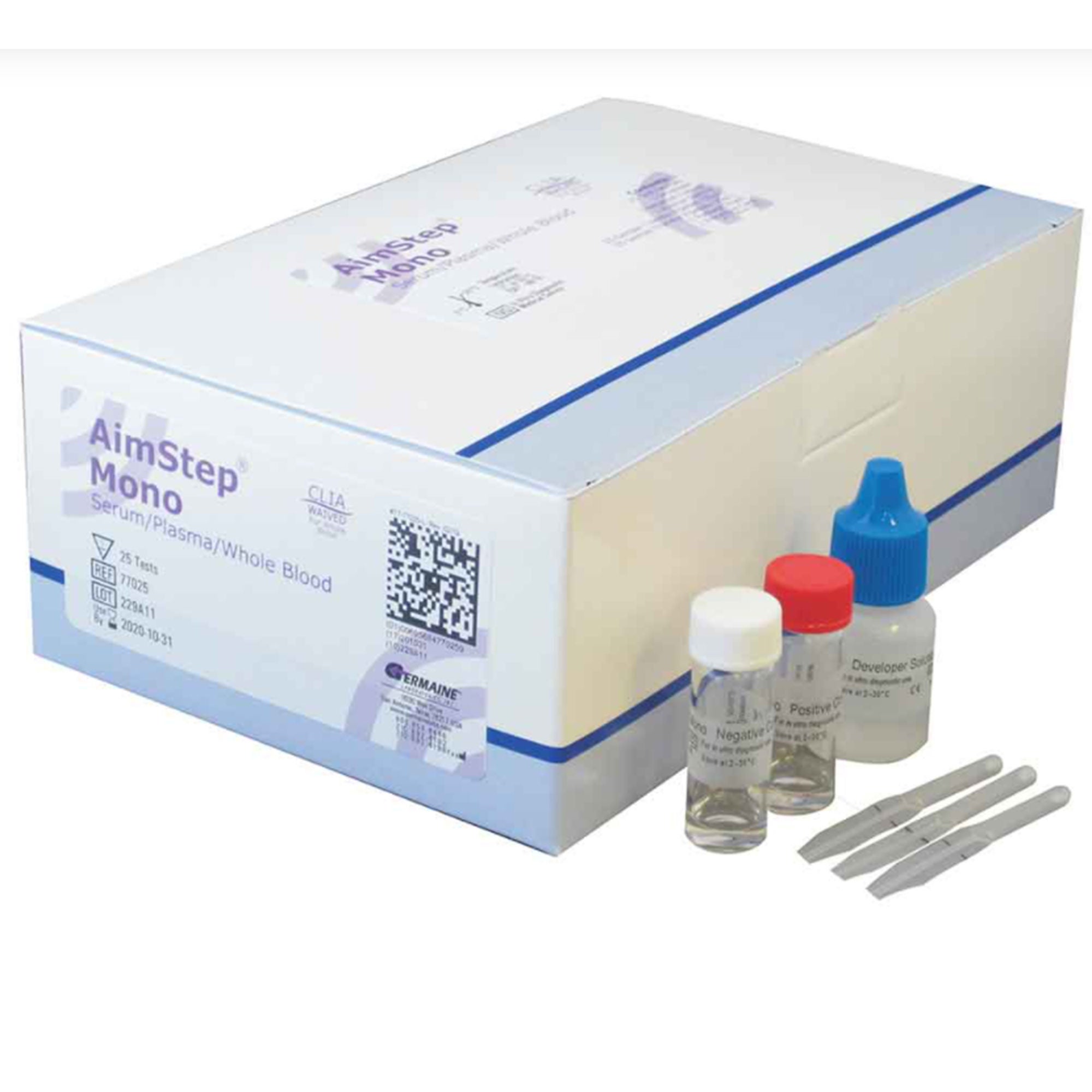 Fisher Anatomical - 23-111-302 Other Infectious Disease Test Kit AimStep® Infectious Mononucleosis 25 Tests CLIA Waived Sample Dependent