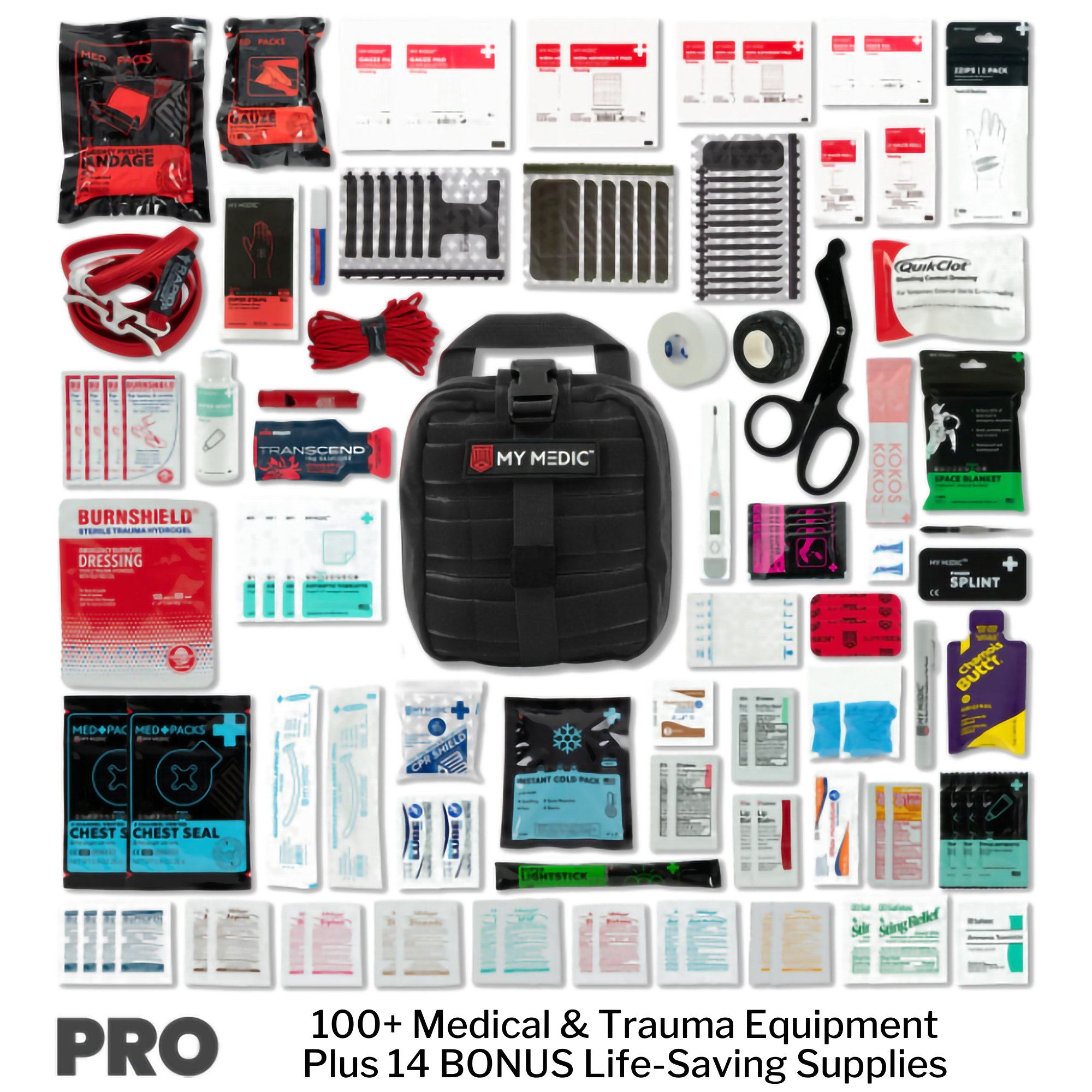 MyMedic MM-KIT-U-MED-BLK-PRO-V2 - My Medic MYFAK Pro First Aid Kit, Trauma & Medical Supplies for Survival, Black - 1/Each