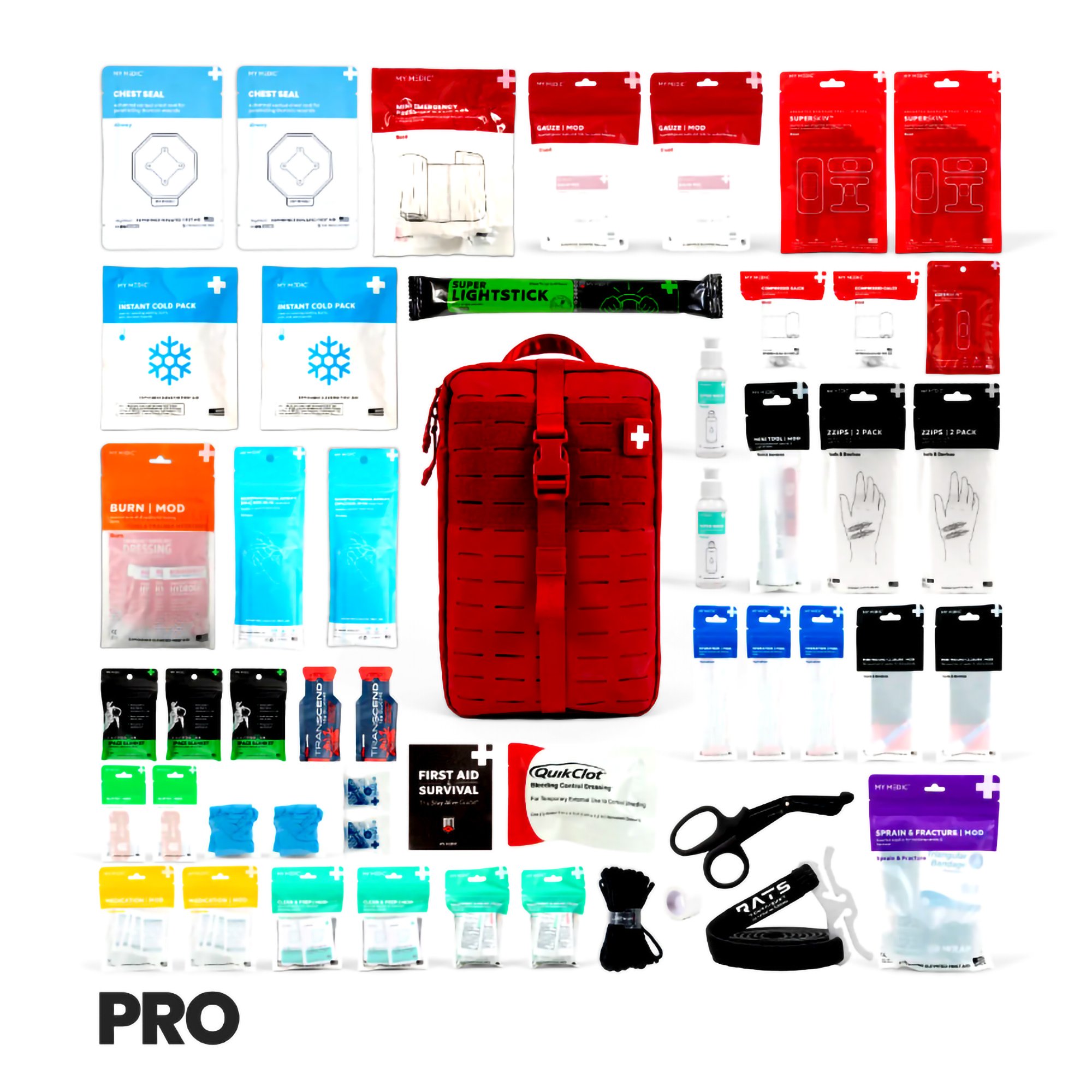 MyMedic MM-KIT-U-MFK-LG-RED-PRO - My Medic MyFAK Pro First Aid Kit, Large Trauma Kit with Medical Supplies, Black - 1/Each