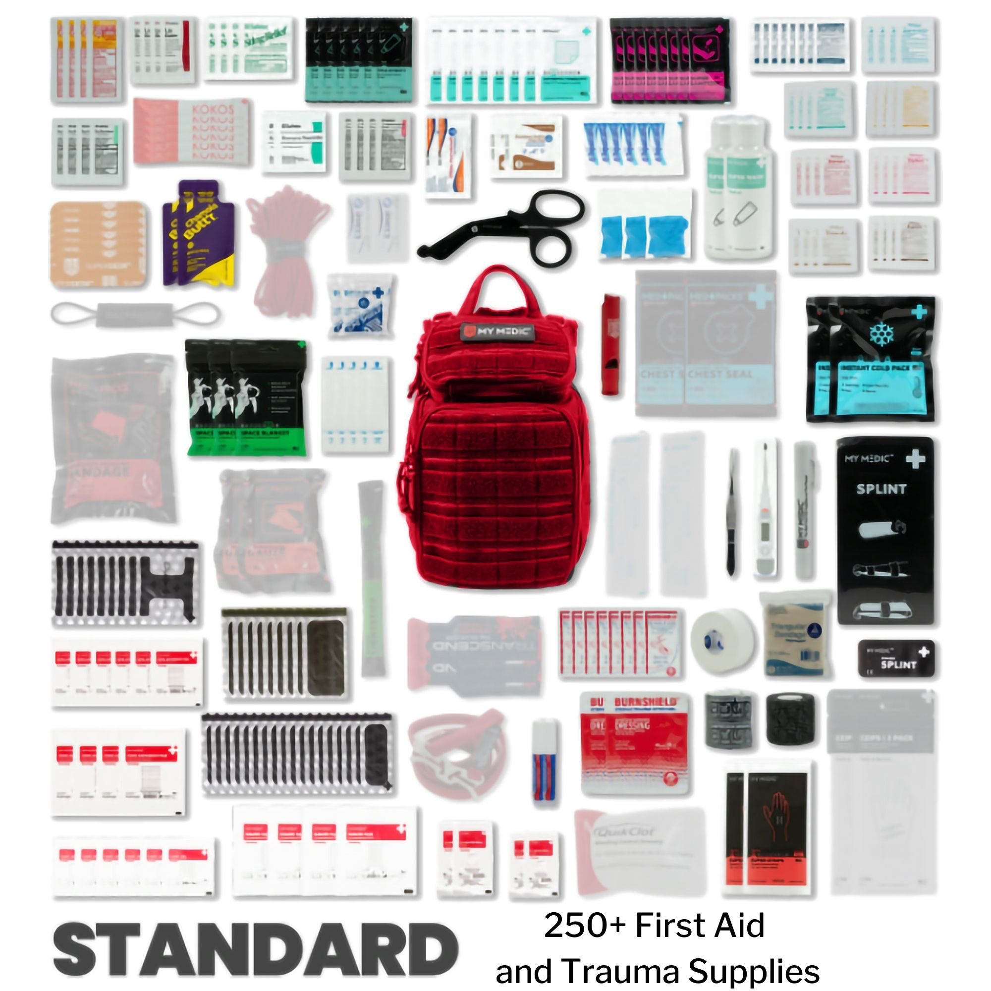 MyMedic MM-KIT-U-LG-RED-STN - My Medic Recon First Aid Kit Backpack with Emergency Medical Supplies - Red - 1/Each