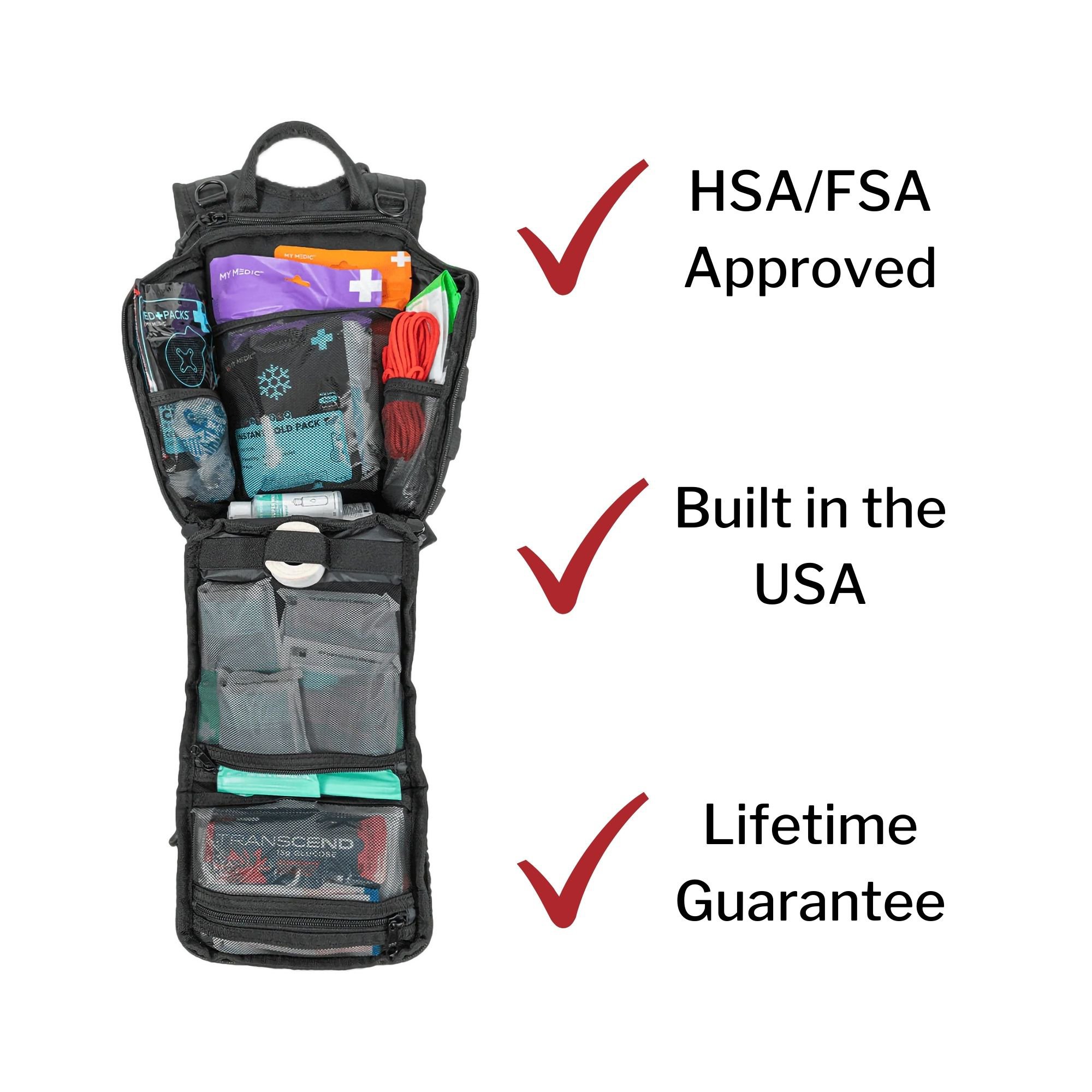 MyMedic MM-KIT-RCN-STN-BLK - My Medic Recon First Aid Kit Backpack with Emergency Medical Supplies, Black - 1/Each