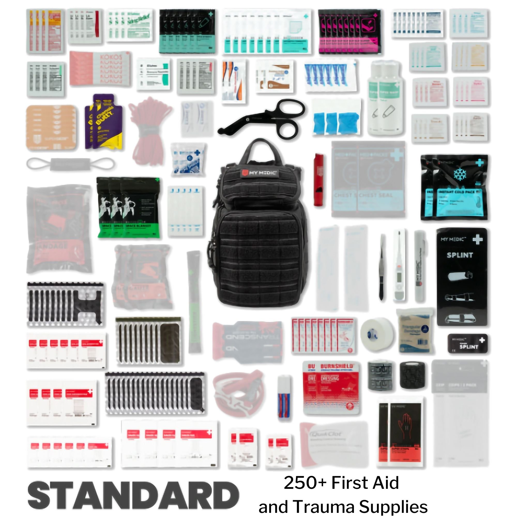 MyMedic MM-KIT-RCN-STN-BLK - My Medic Recon First Aid Kit Backpack with Emergency Medical Supplies, Black - 1/Each