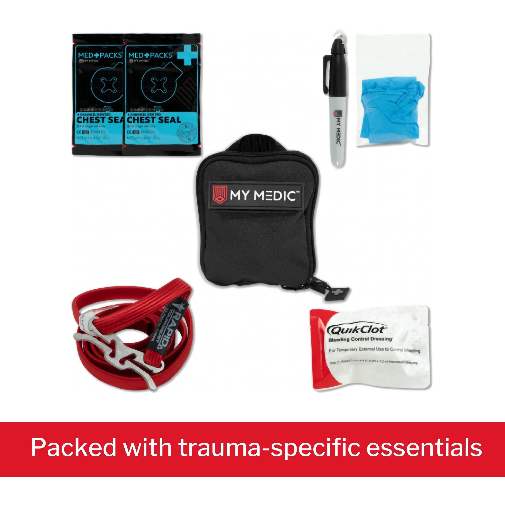 MyMedic MM-KIT-EDC-V2-PRO-BLK - My Medic First Aid Kit for Everyday Use – Medical Supplies in Carrying Case - 1/Each