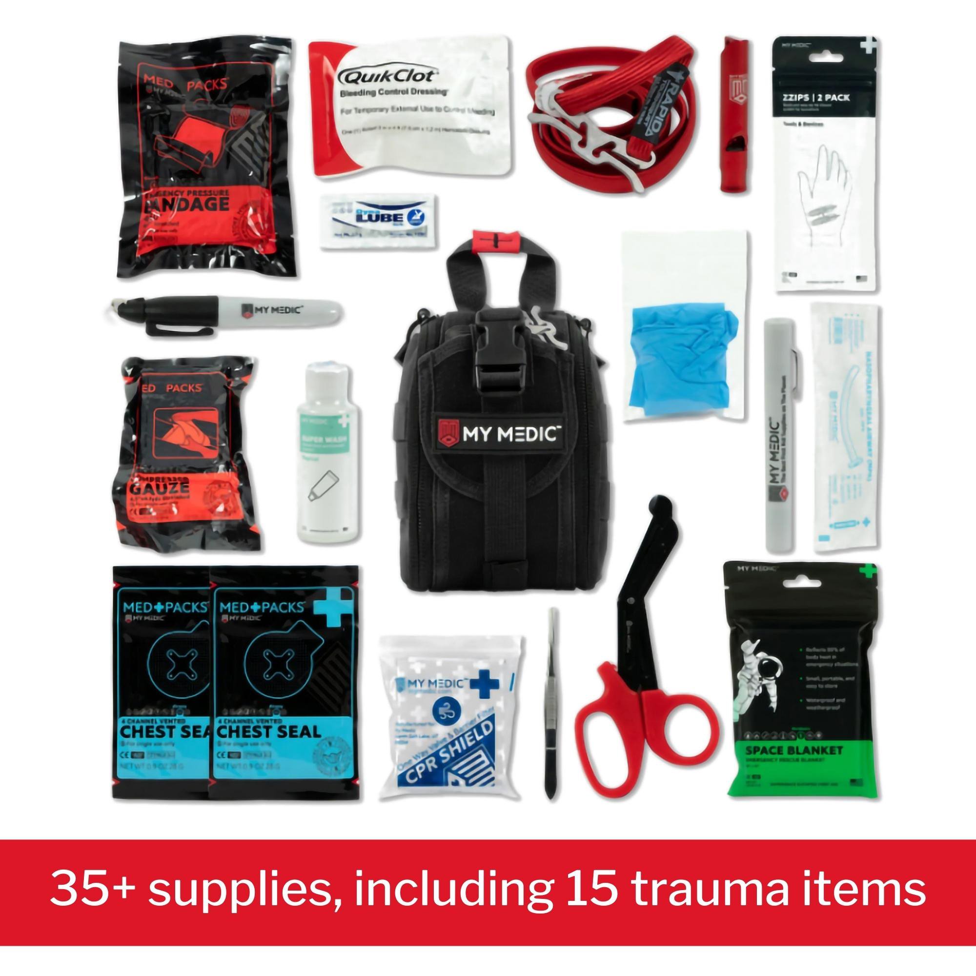 MyMedic MM-KIT-SPC-S-TFAK-BLK - My Medic™ Trauma First Aid Kit in Nylon Bag – Medical Supplies for Emergencies - 1/Each