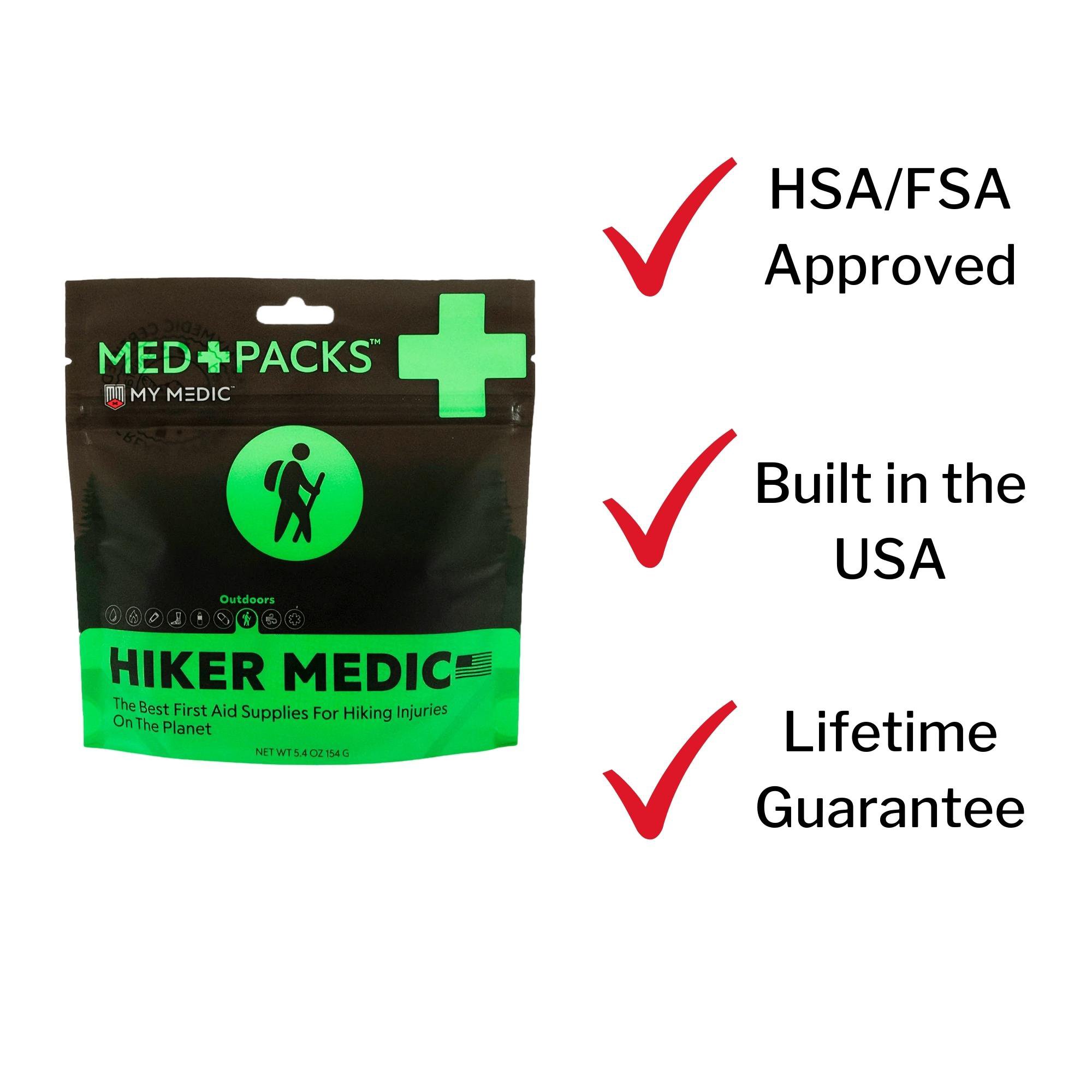MyMedic MM-MED-PACK-HKR-EA-V2 - Med Packs™ First Aid Kit for Hikers – Outdoor Injury Supplies in Portable Pouch - 1/Each