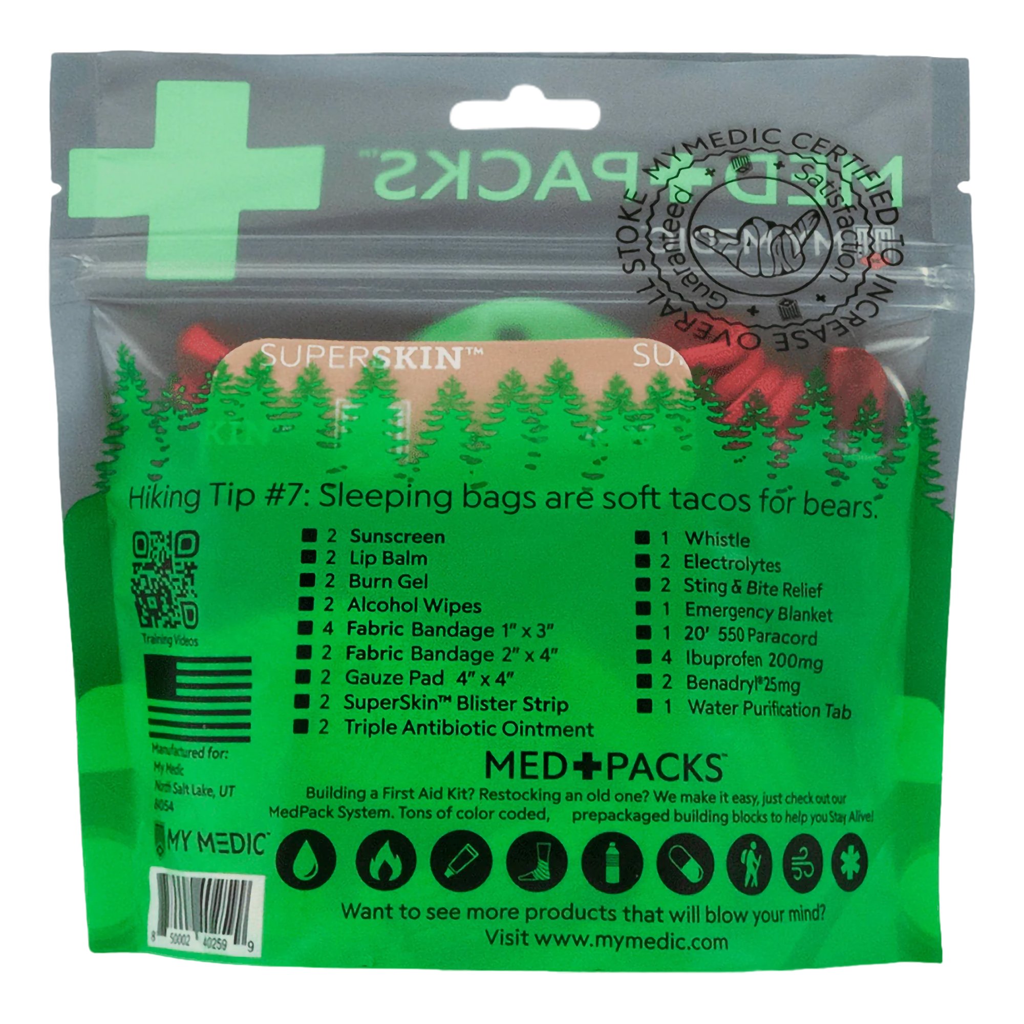 MyMedic MM-MED-PACK-HKR-EA-V2 - Med Packs™ First Aid Kit for Hikers – Outdoor Injury Supplies in Portable Pouch - 1/Each