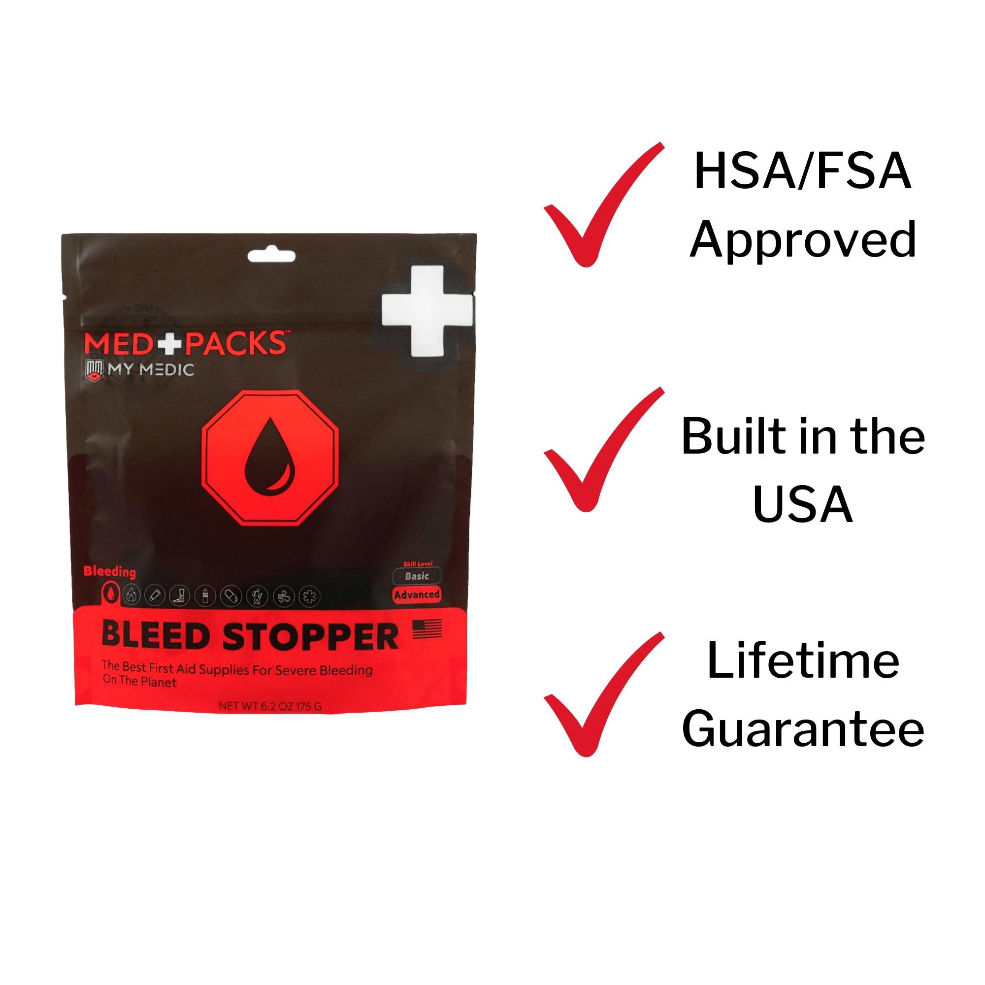 MyMedic MM-KIT-S-MD-PK-BLD-GEN-RAT - Med Packs™ First Aid Kit to Stop Bleeding – Emergency Supplies in Portable Pouch - 1/Each